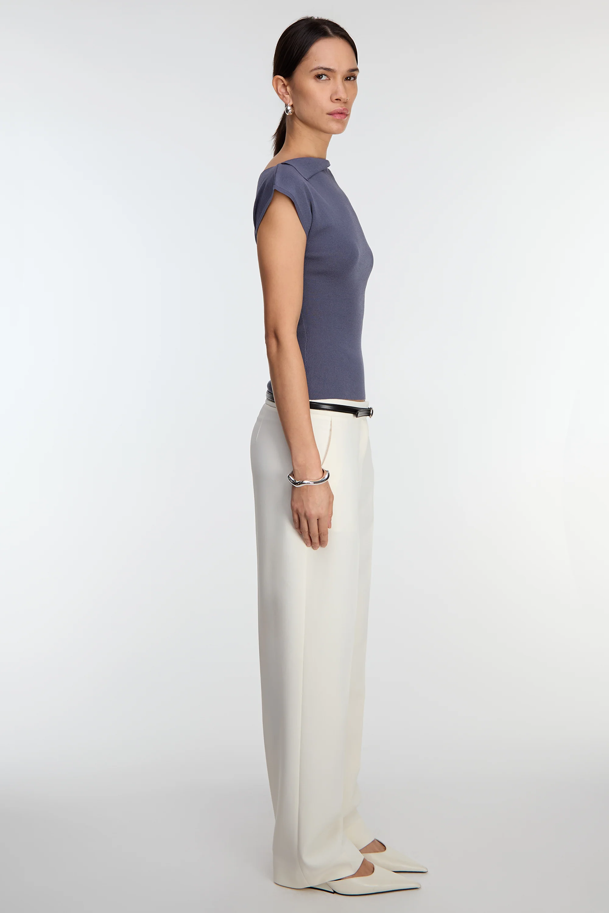 ASYMMETRICAL OFF THE SHOULDER CAP SLEEVE SWEATER - Image 14
