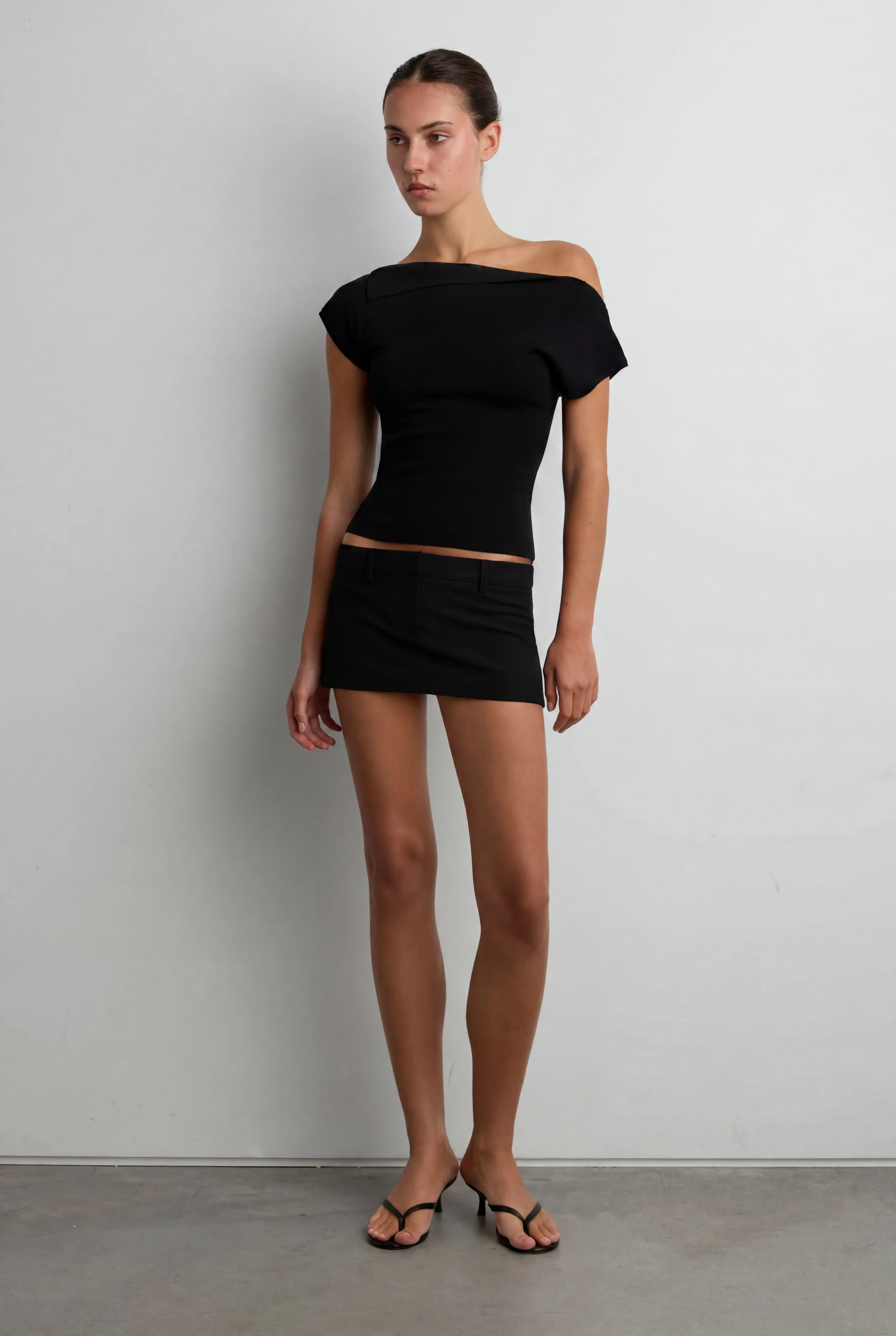 ASYMMETRICAL OFF THE SHOULDER CAP SLEEVE SWEATER - Image 8