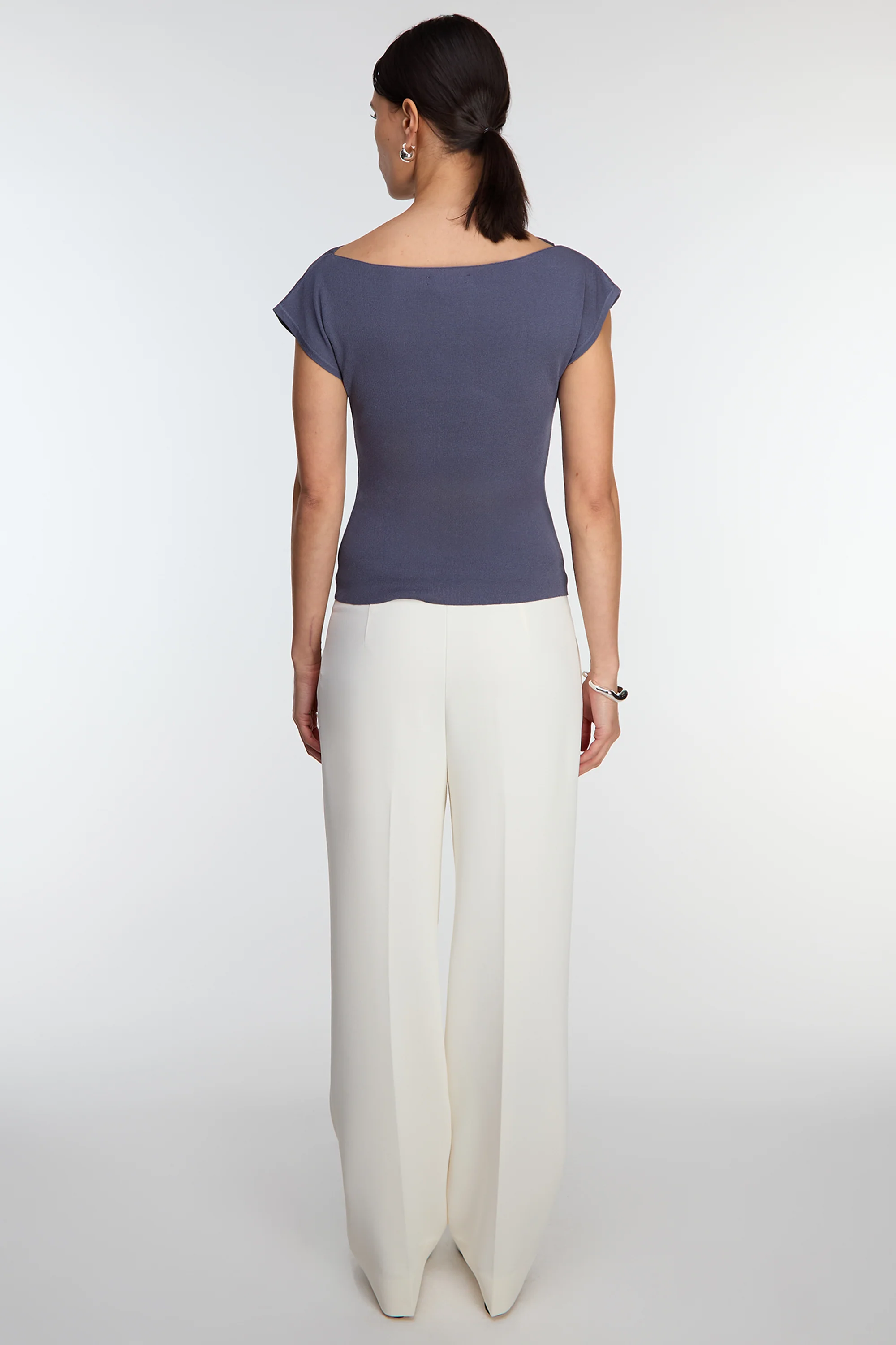 ASYMMETRICAL OFF THE SHOULDER CAP SLEEVE SWEATER - Image 9