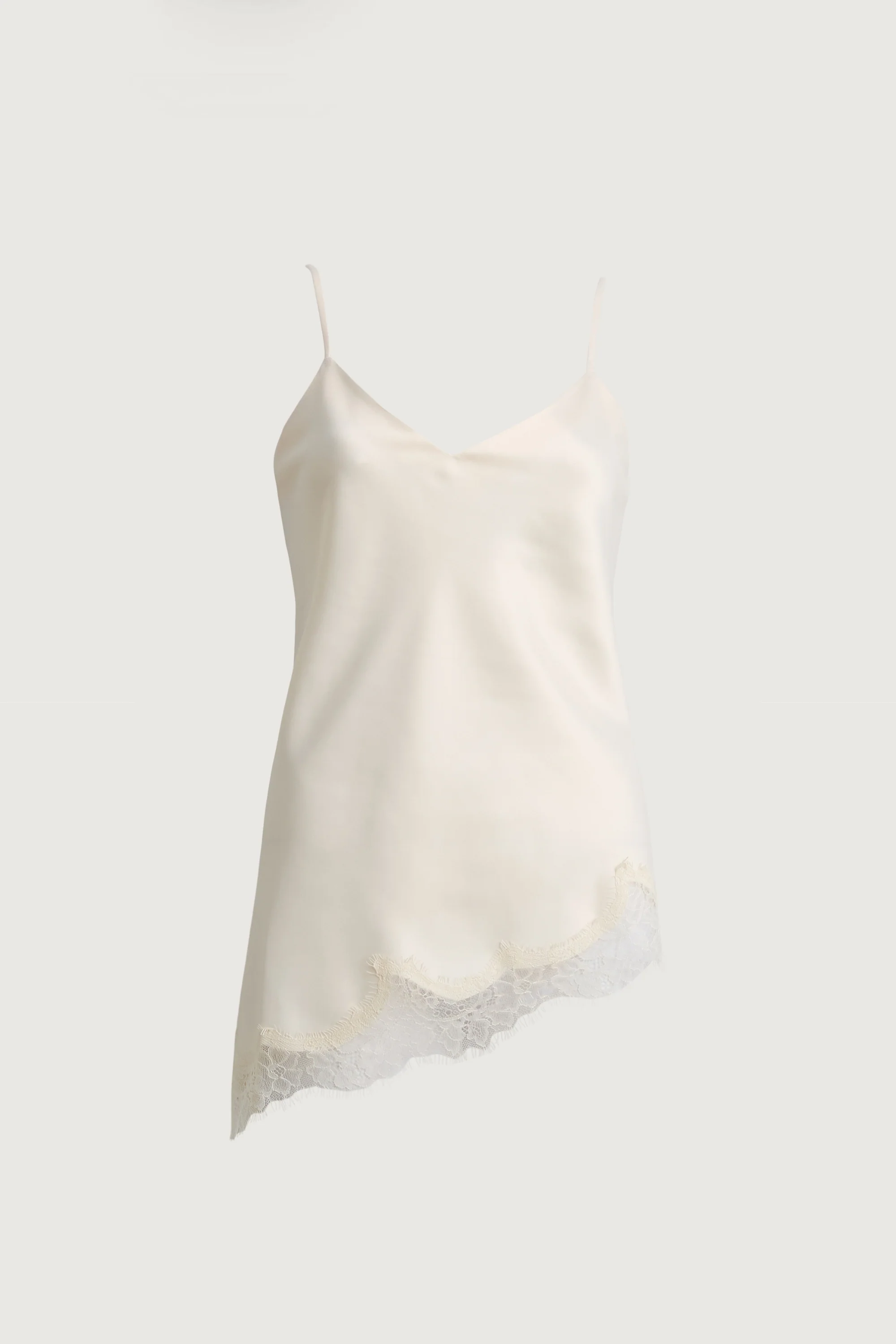 ASYMMETRICAL SATIN LACE TRIM TANK TOP - Image 16