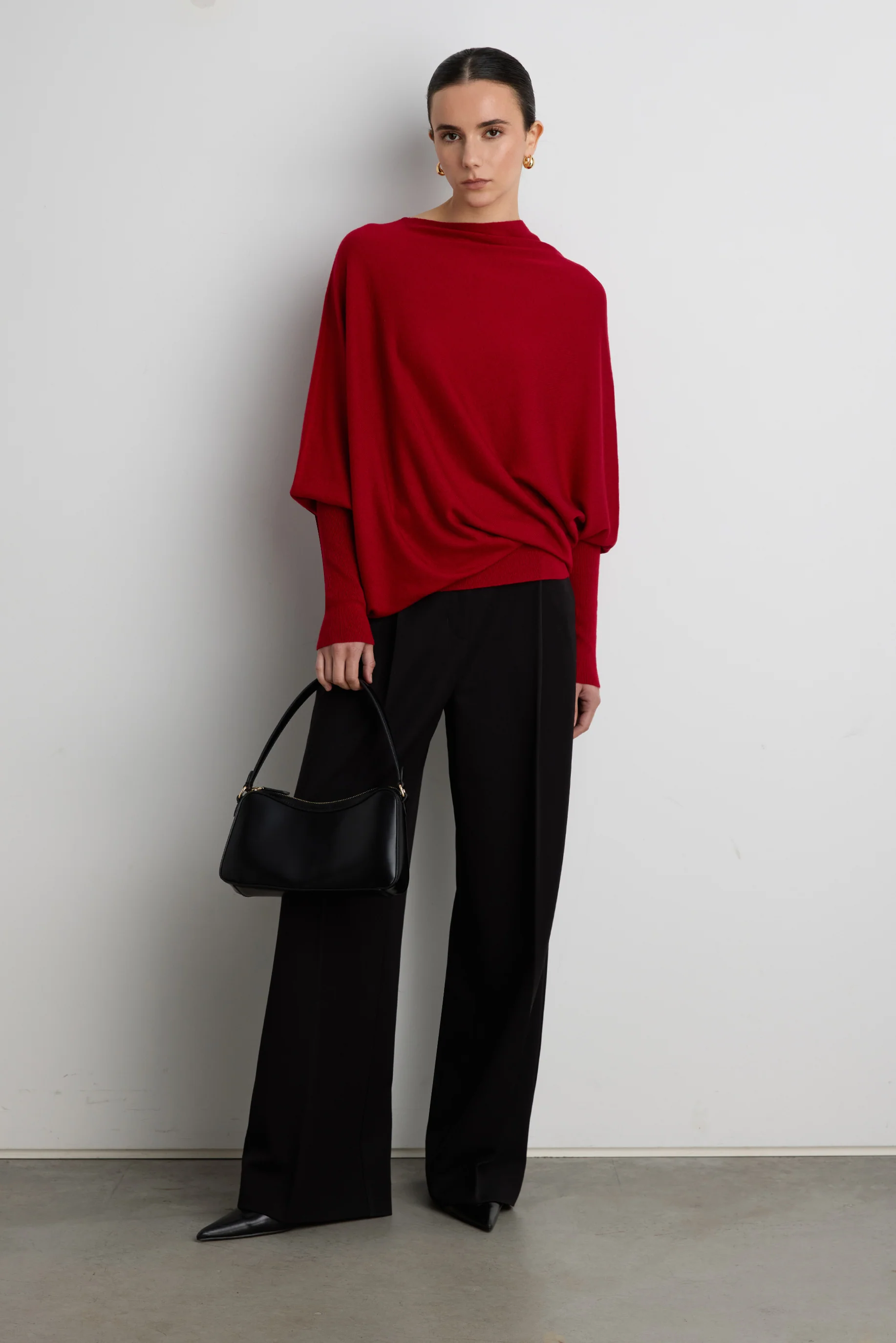 ASYMMETRICAL SWEATER WITH CUFFED SLEEVE - Image 3