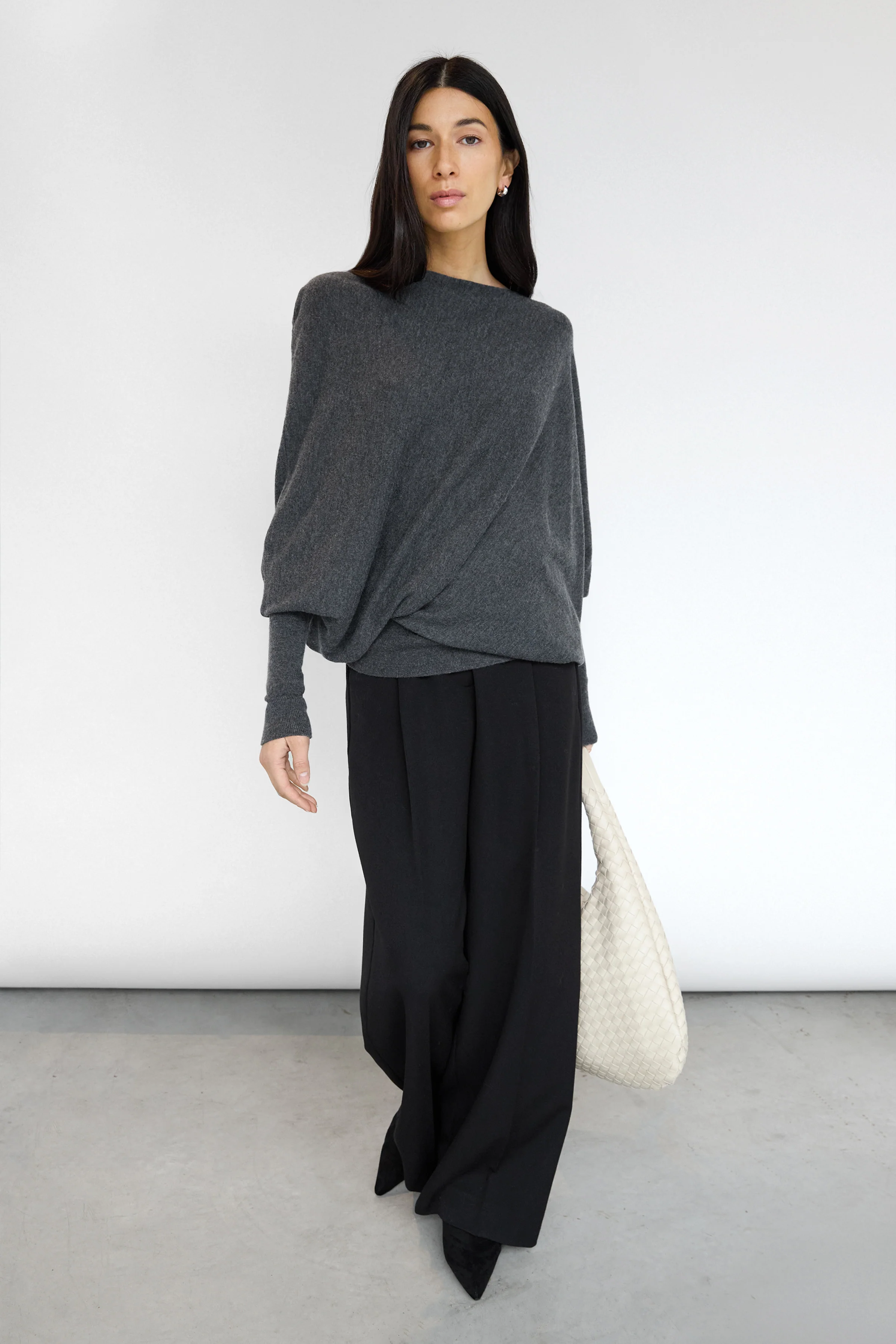ASYMMETRICAL SWEATER WITH CUFFED SLEEVE - Image 4