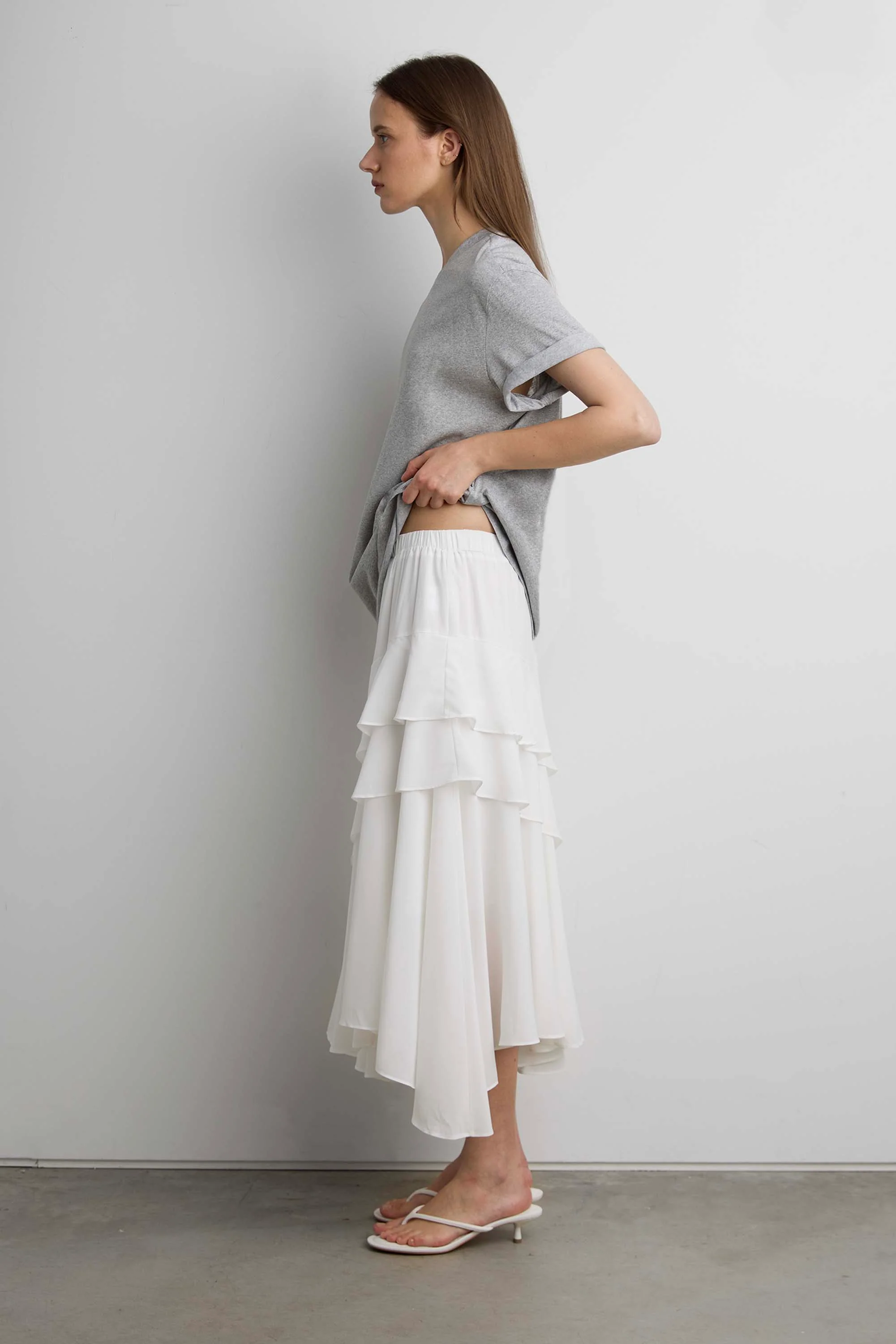 ASYMMETRICAL TIERED MAXI SKIRT - Image 3