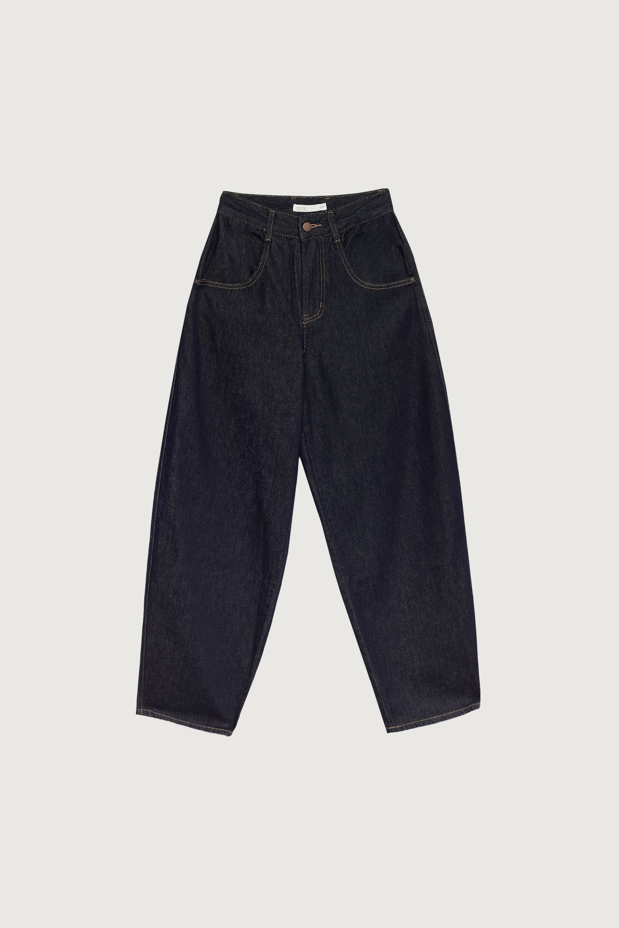 HIGH RISE BARREL LEG DARK BLUE WASH JEAN - Image 3