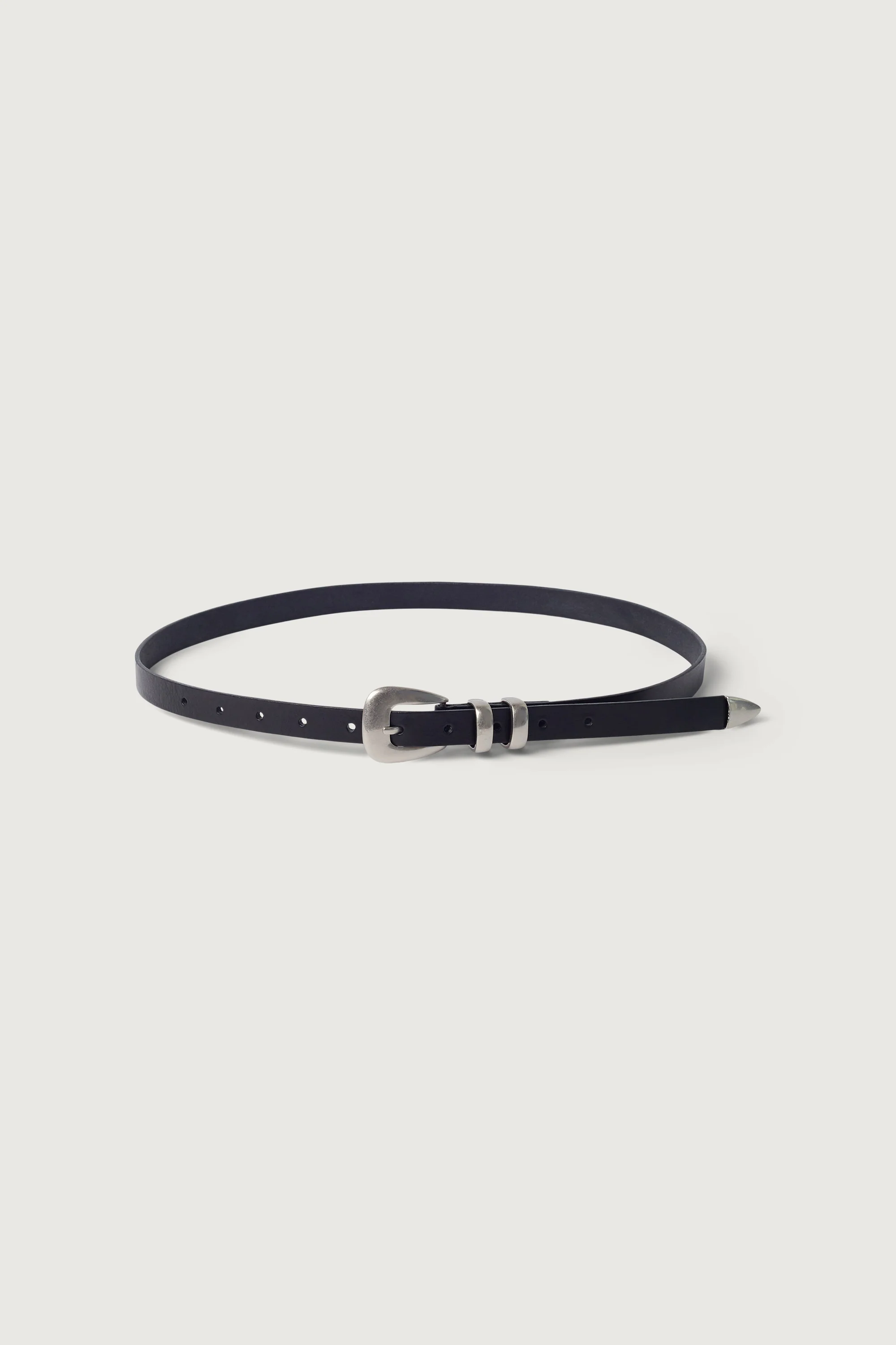 GENUINE LEATHER BELT WITH SILVER TIP