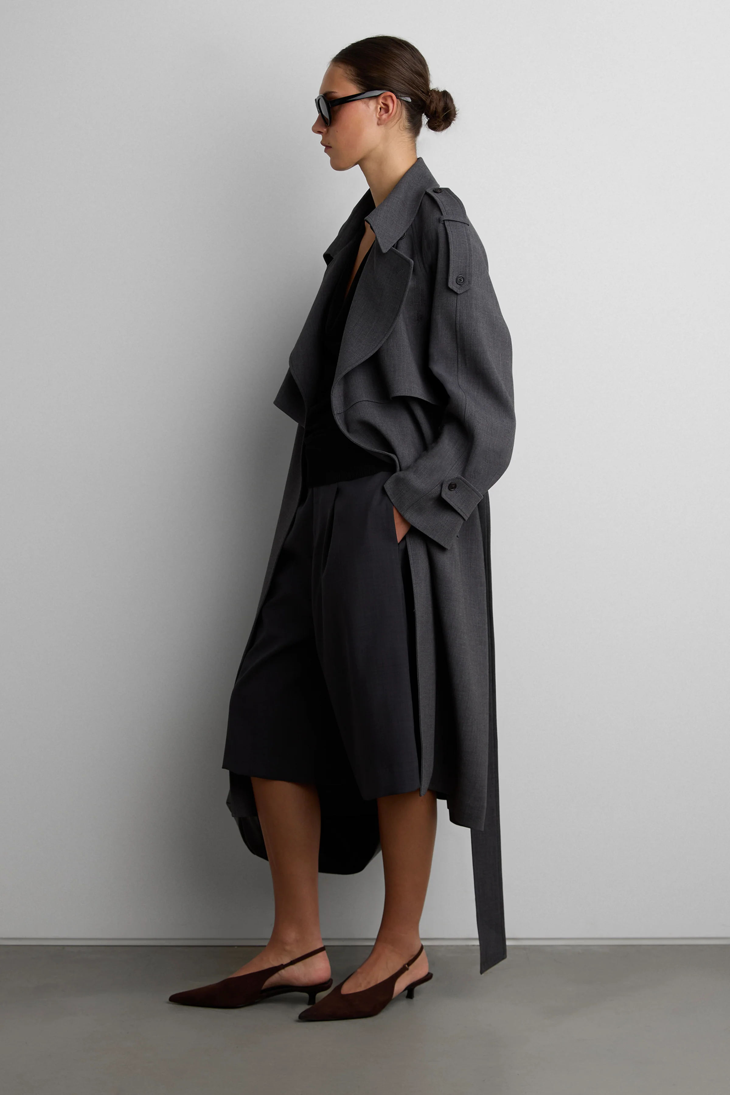 BELTED FUNNEL TRENCH COAT - Image 3
