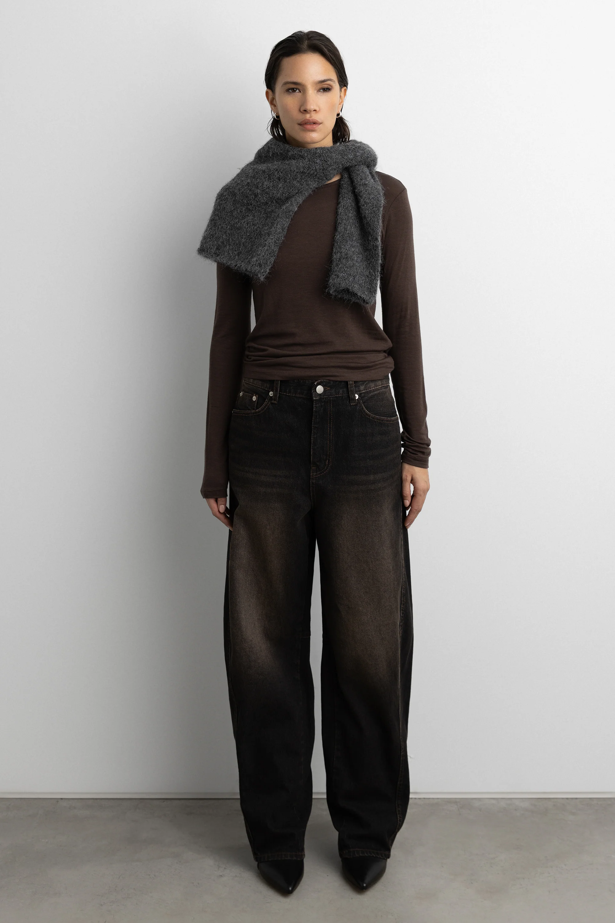 BLACK WASH CORDUROY STRAIGHT LEG JEAN - Image 2