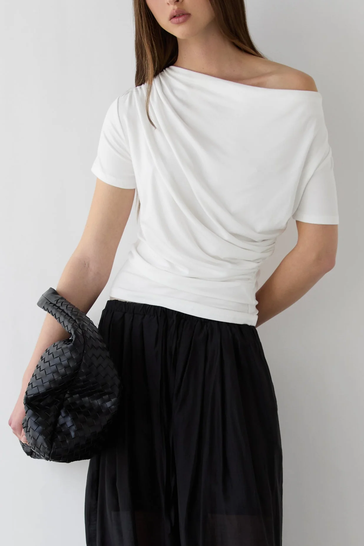 BOAT NECK TOP WITH SHIRRED SIDE DETAIL - Image 5