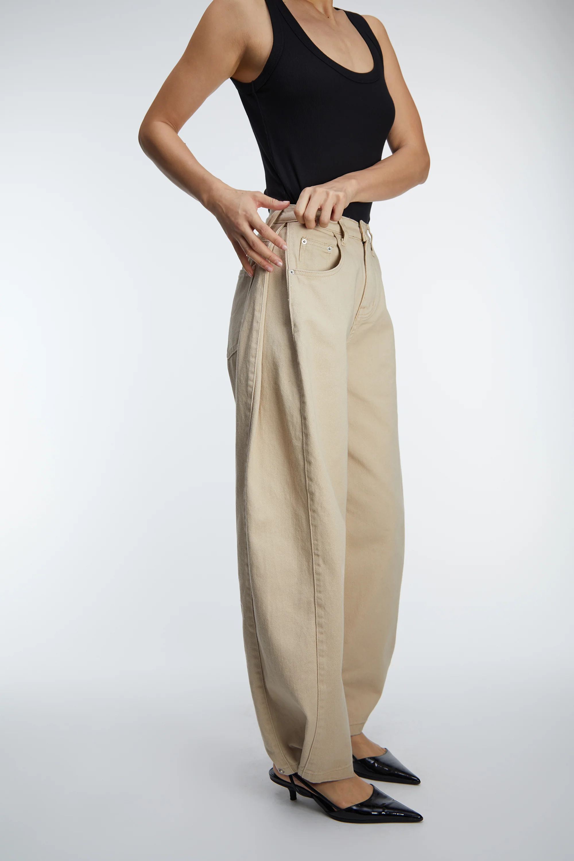 BOTTOM SNAP COTTON TWILL PANTS - Image 4