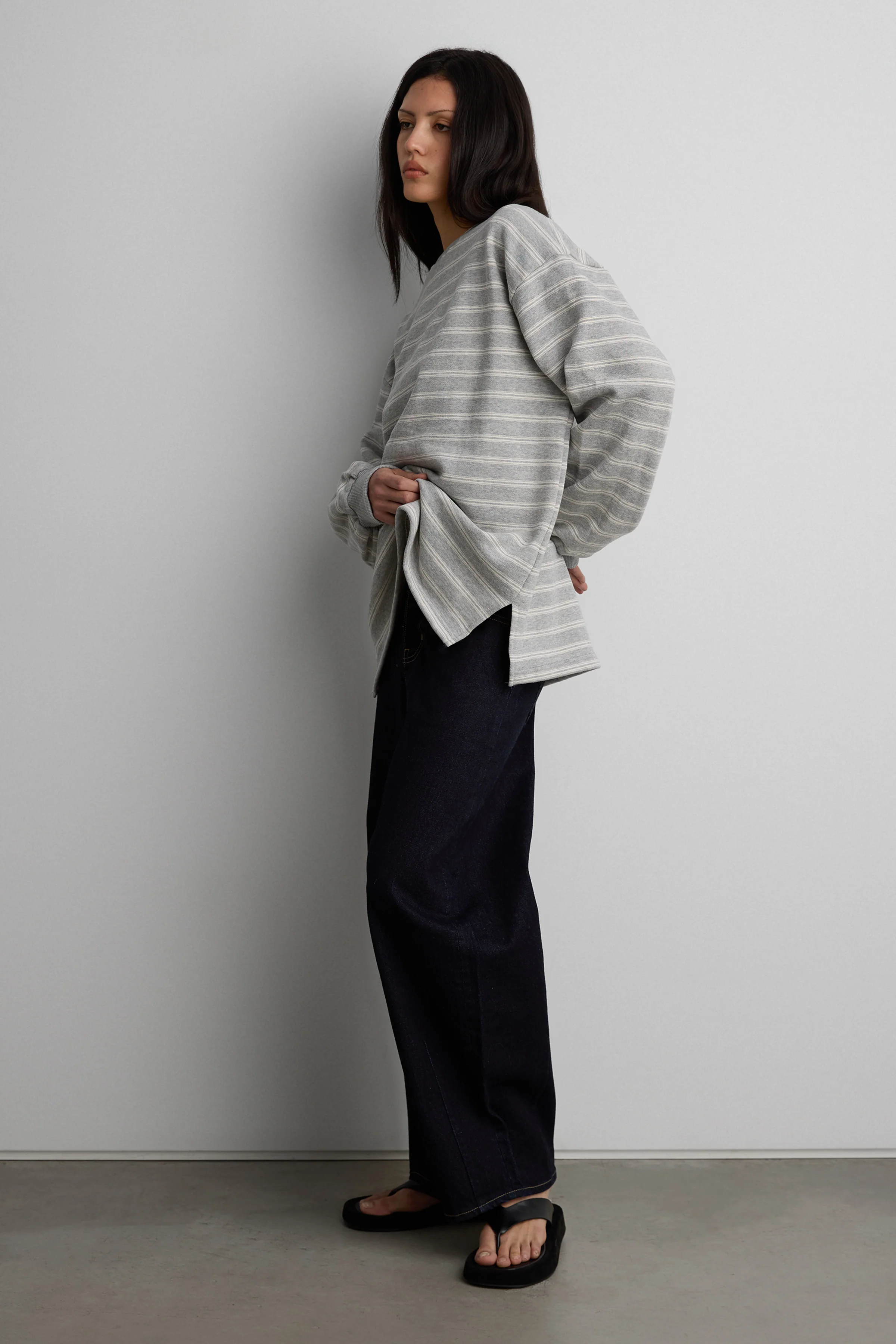 BRUSHED FLEECE STRIPED PULLOVER - Image 10