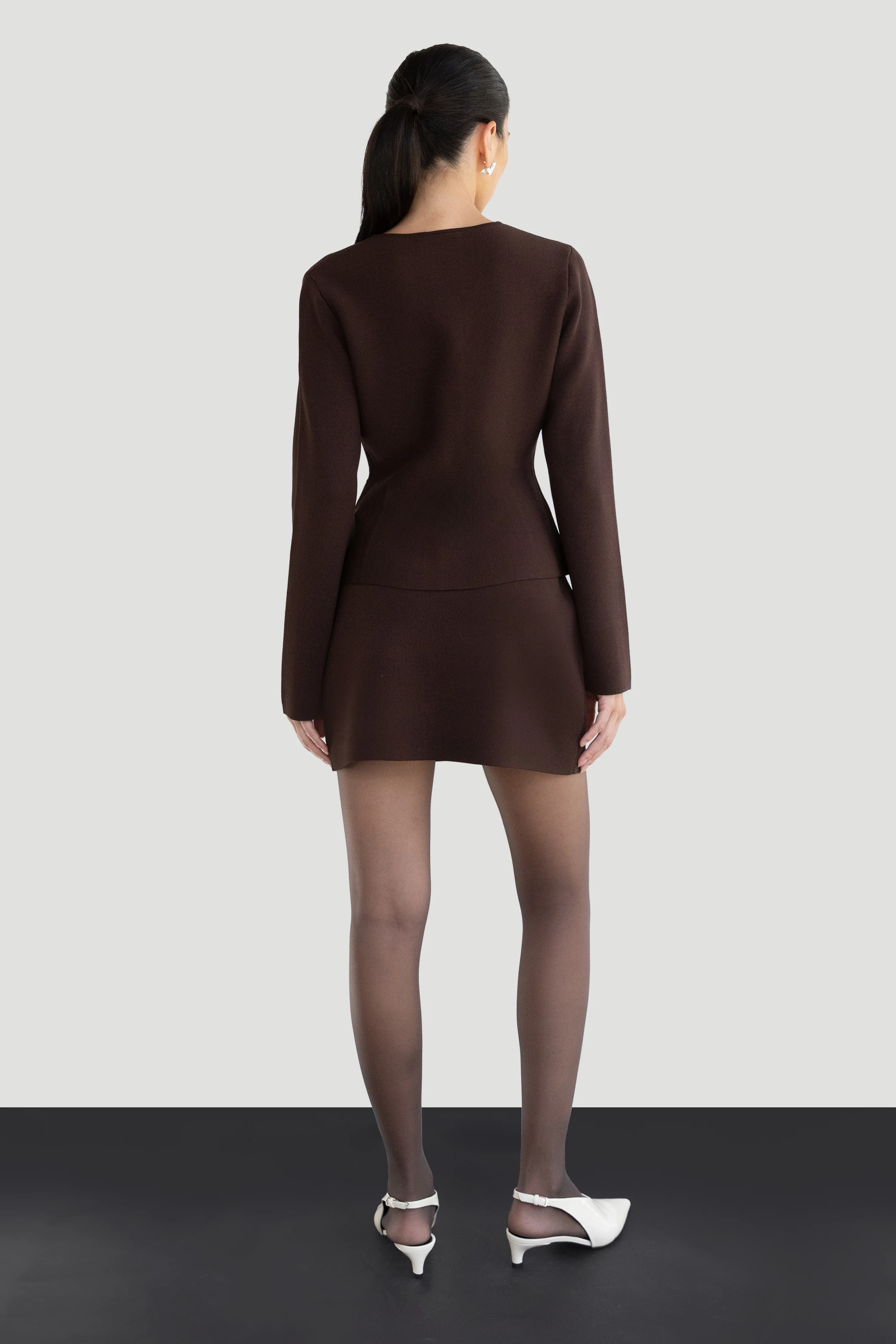 BUTTON FRONT PEPLUM SWEATER - Image 4