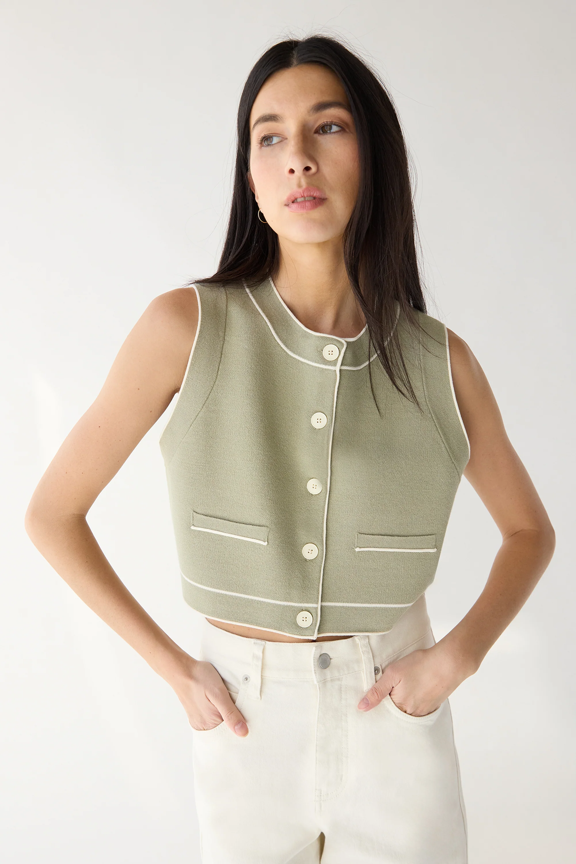 BUTTON UP SWEATER VEST - Image 10