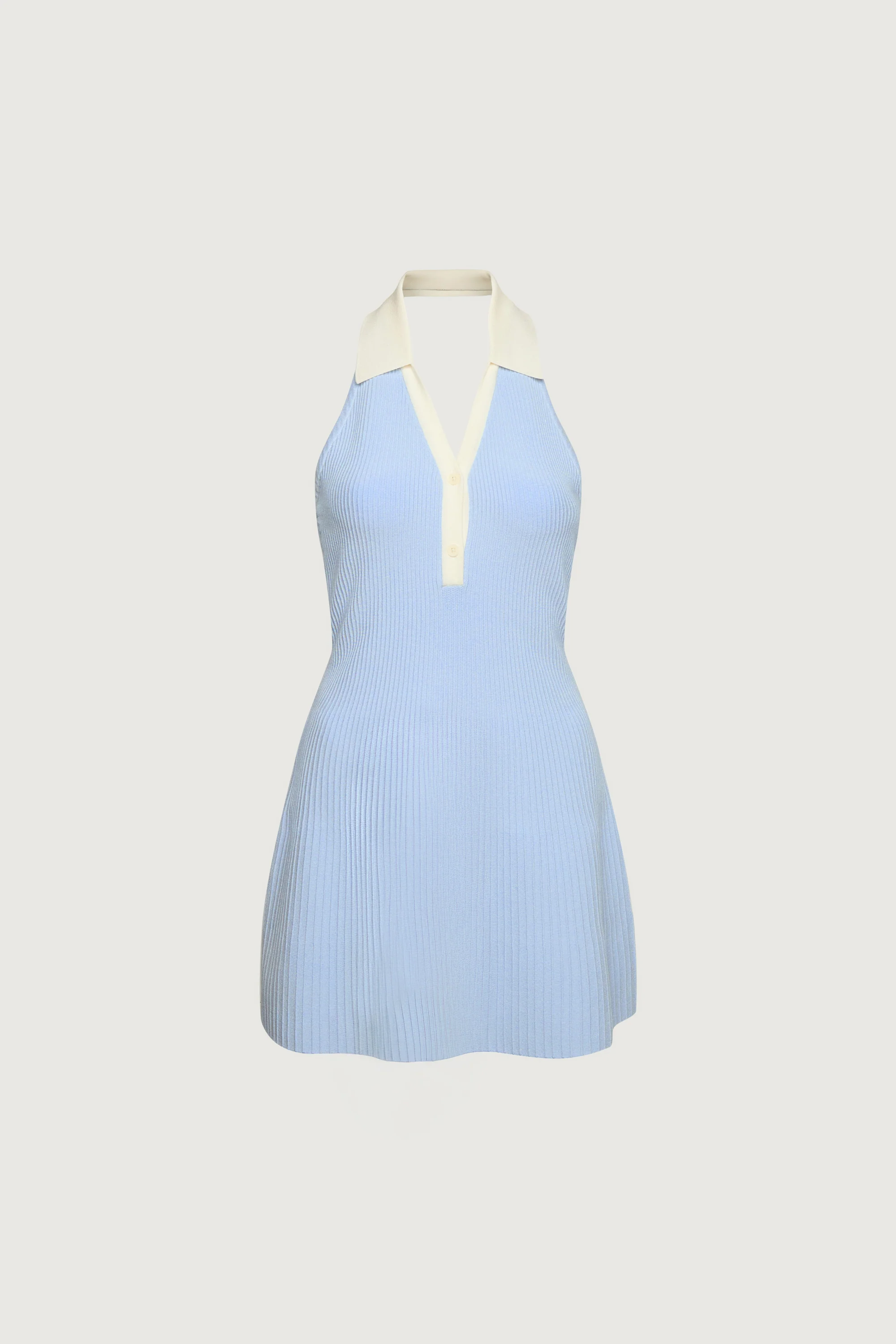 COLLARED HALTER NECK MINI DRESS - Image 5