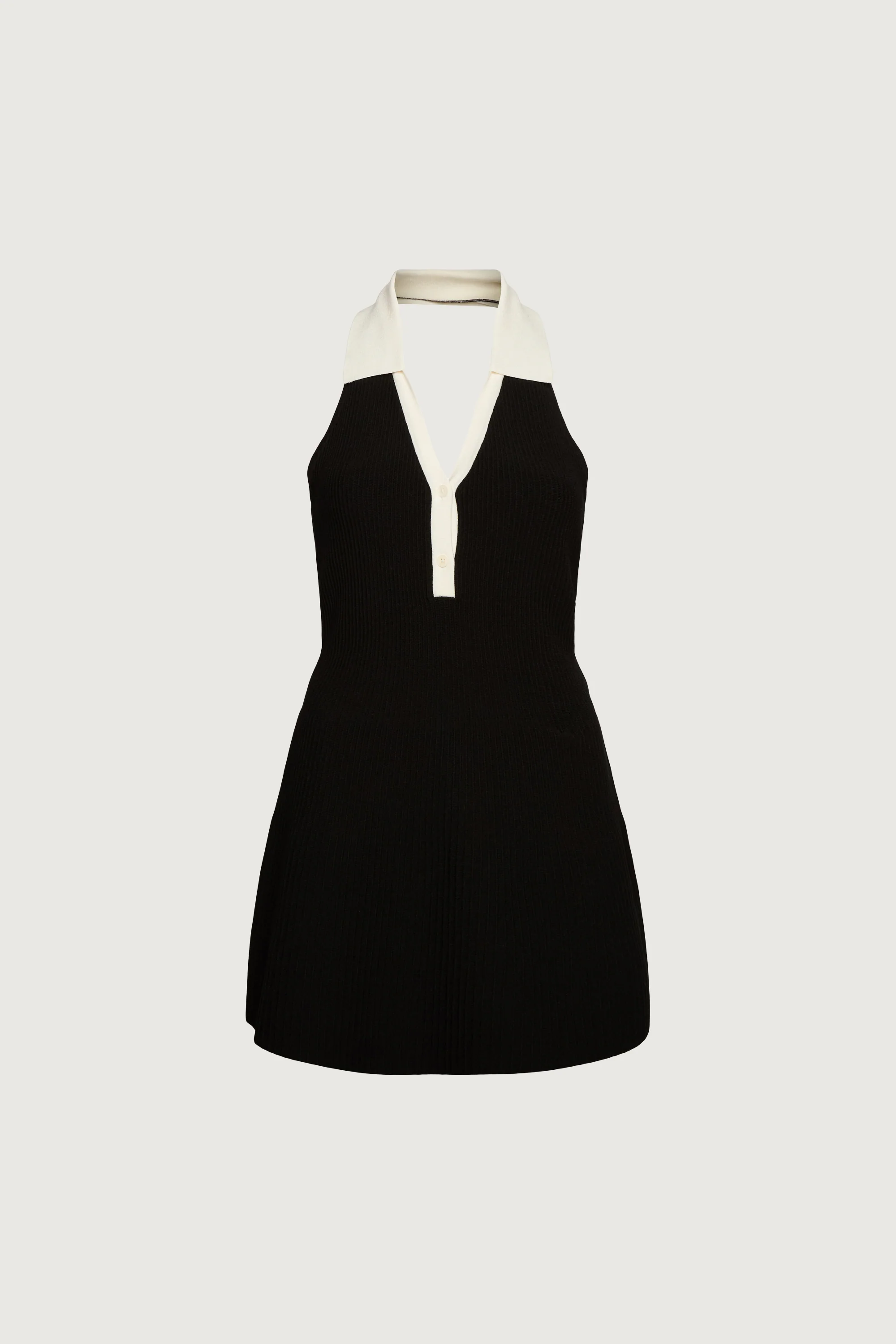 COLLARED HALTER NECK MINI DRESS - Image 6