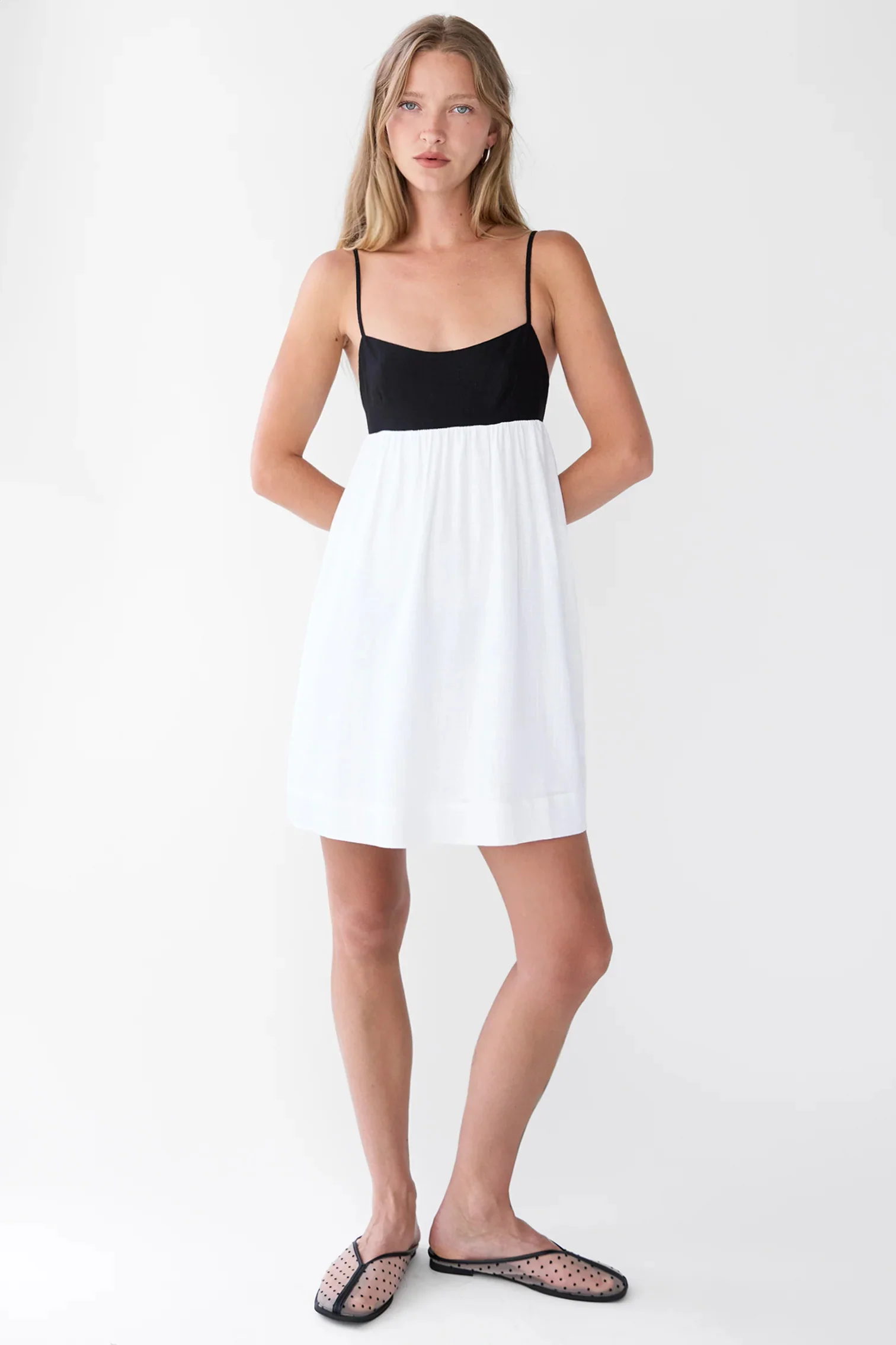 CONTRAST BABYDOLL MIDI DRESS - Image 3