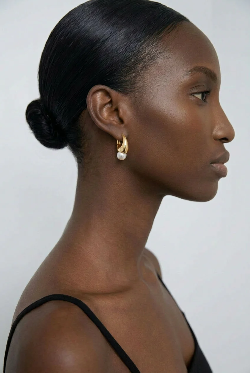 CONTRAST PENDANT EARRING - Image 2
