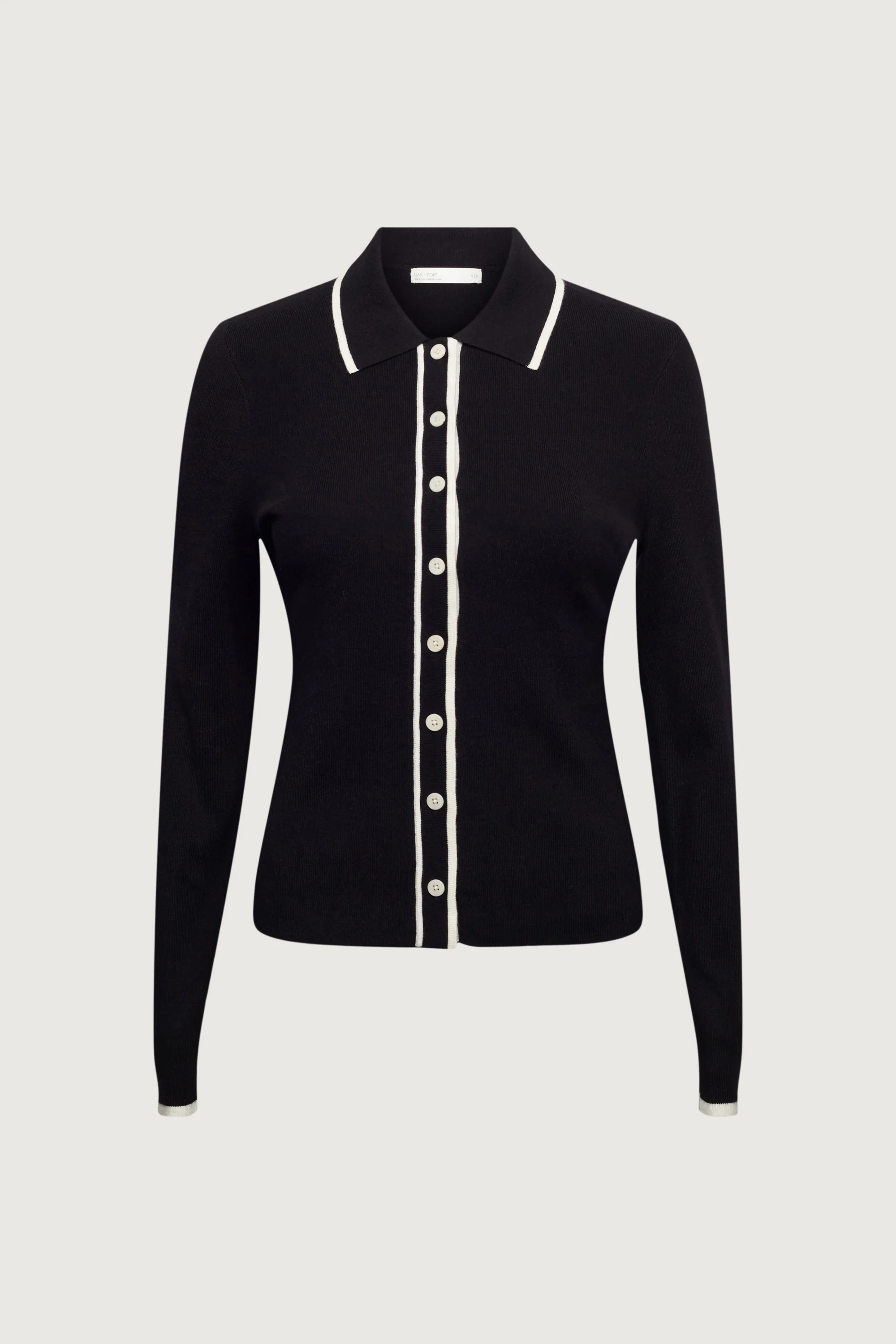 CONTRAST TRIM BUTTON FRONT COLLARED CARDIGAN - Image 6
