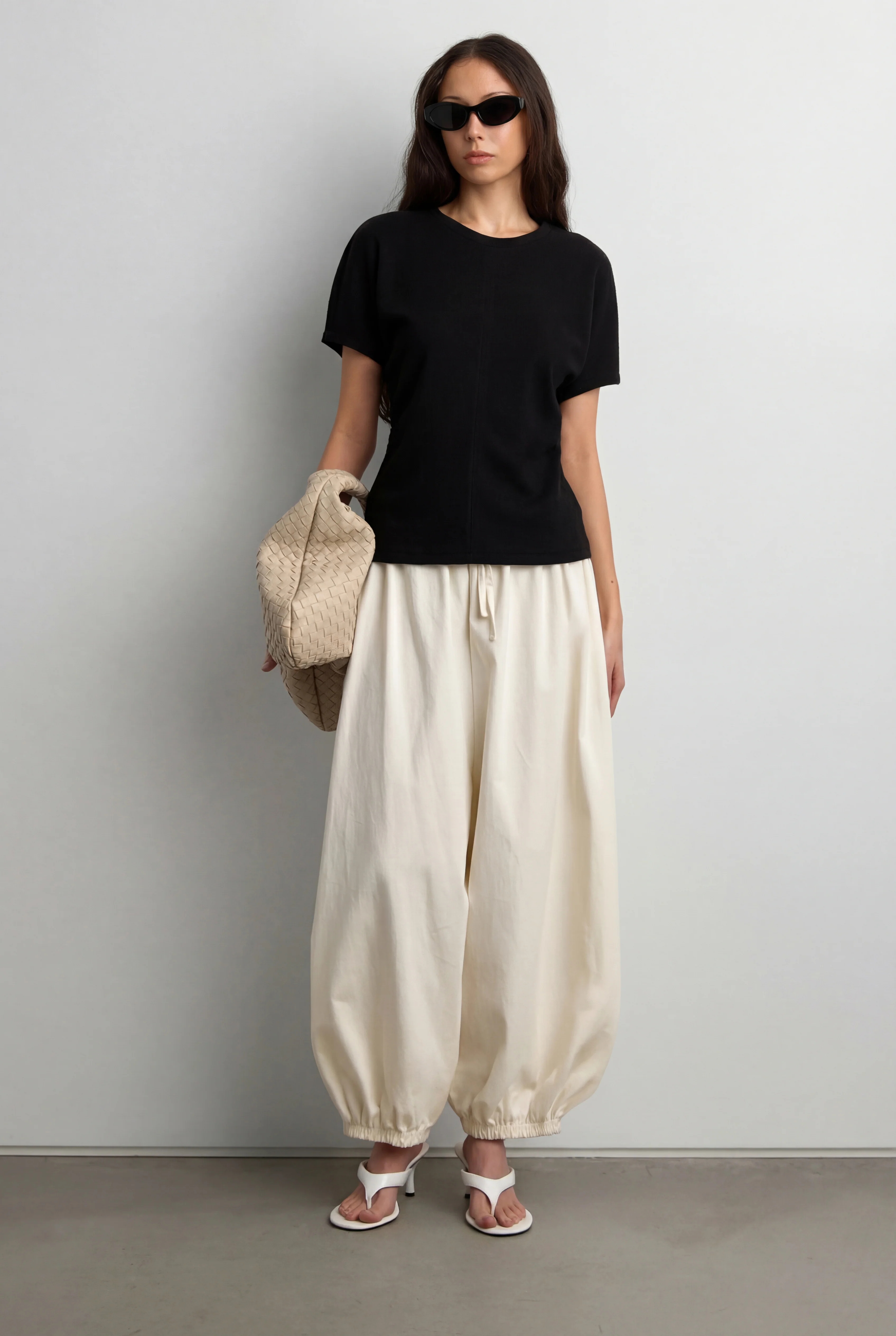 KNIT SHORT SLEEVE RUCHED WAIST TOP - Image 6