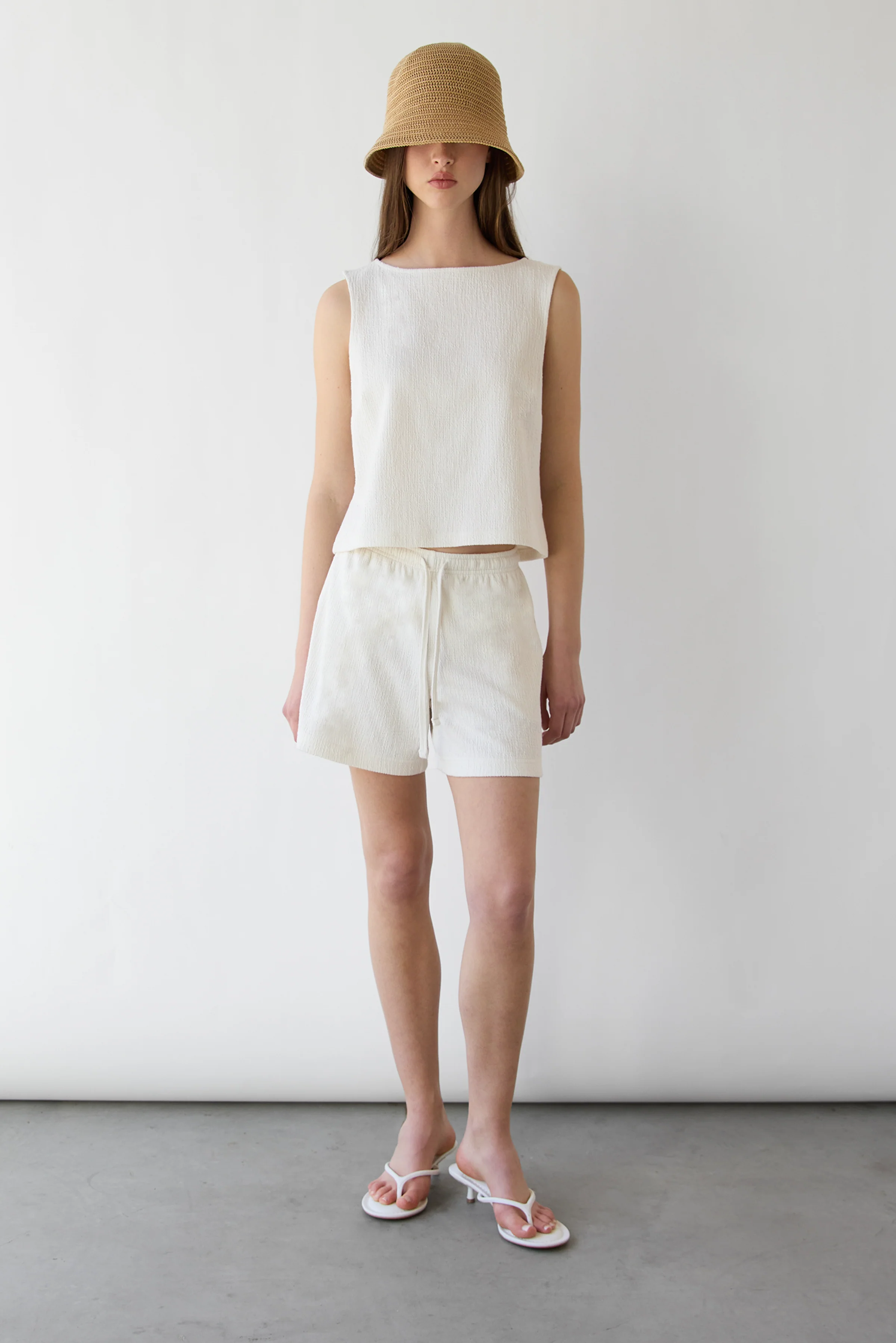 COTTON BLEND SLEEVELESS TANK TOP