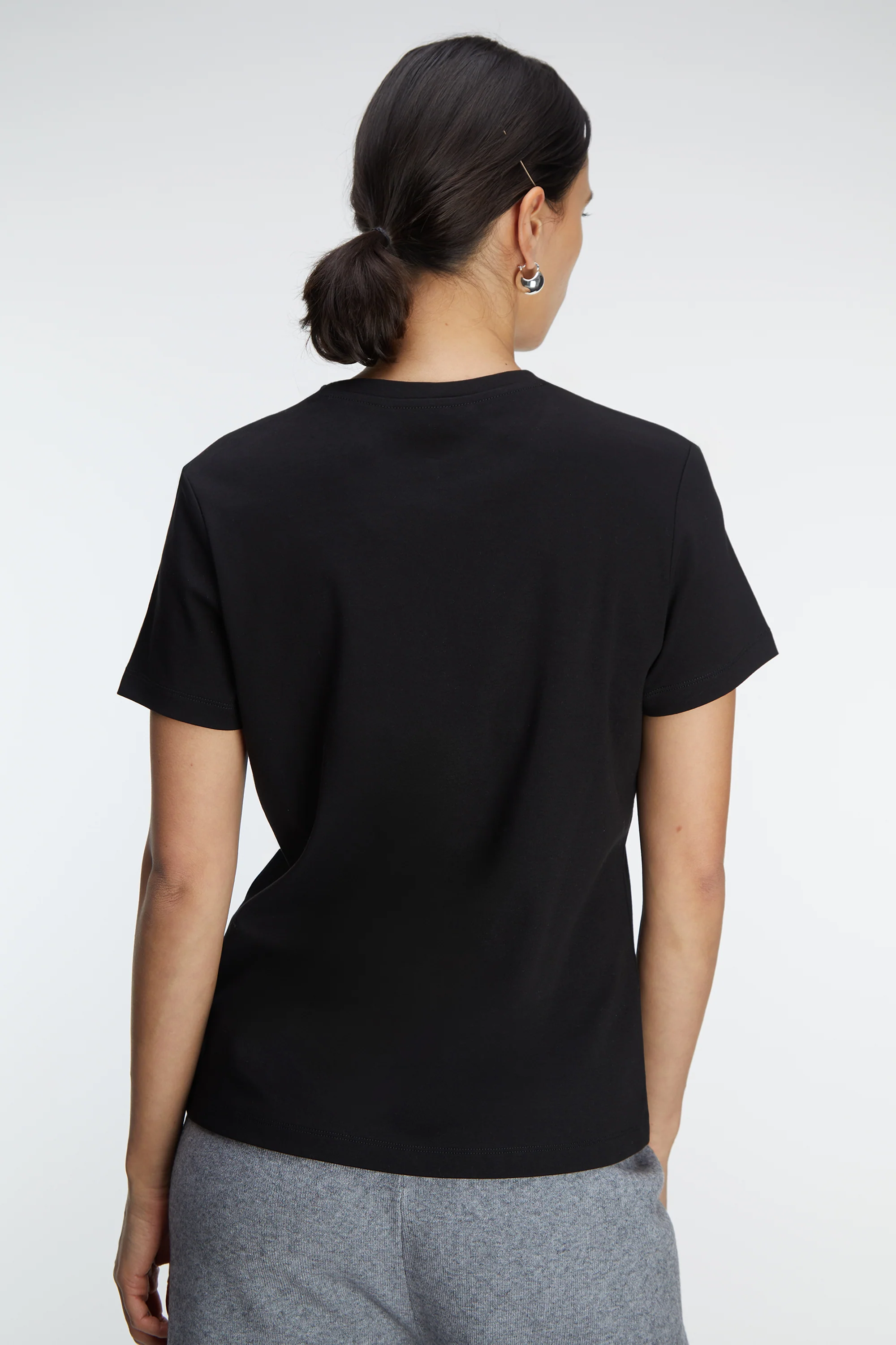 COTTON DOUBLE-KNIT CREWNECK T-SHIRT - Image 4