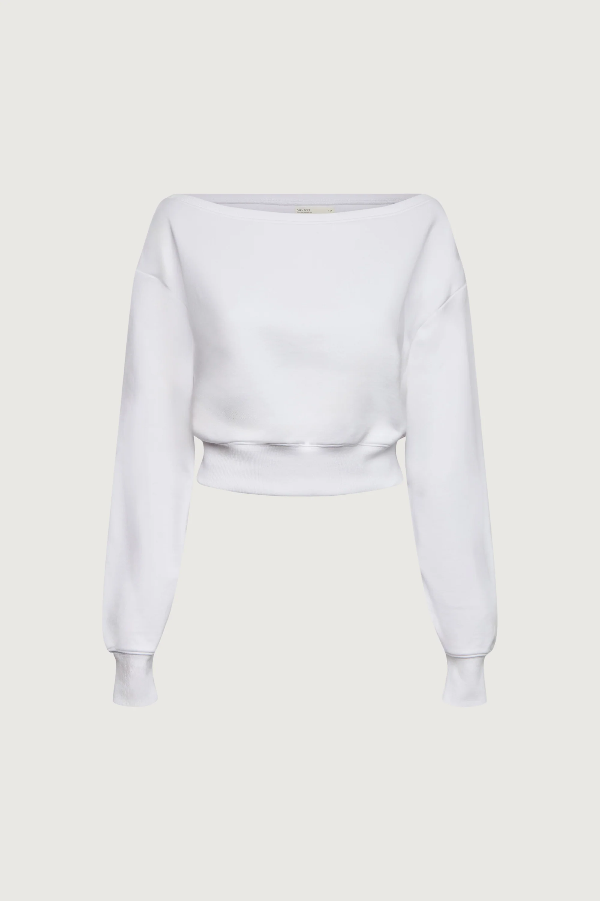 COTTON FRENCH TERRY CROPPED SWEATSHIRT - Image 4