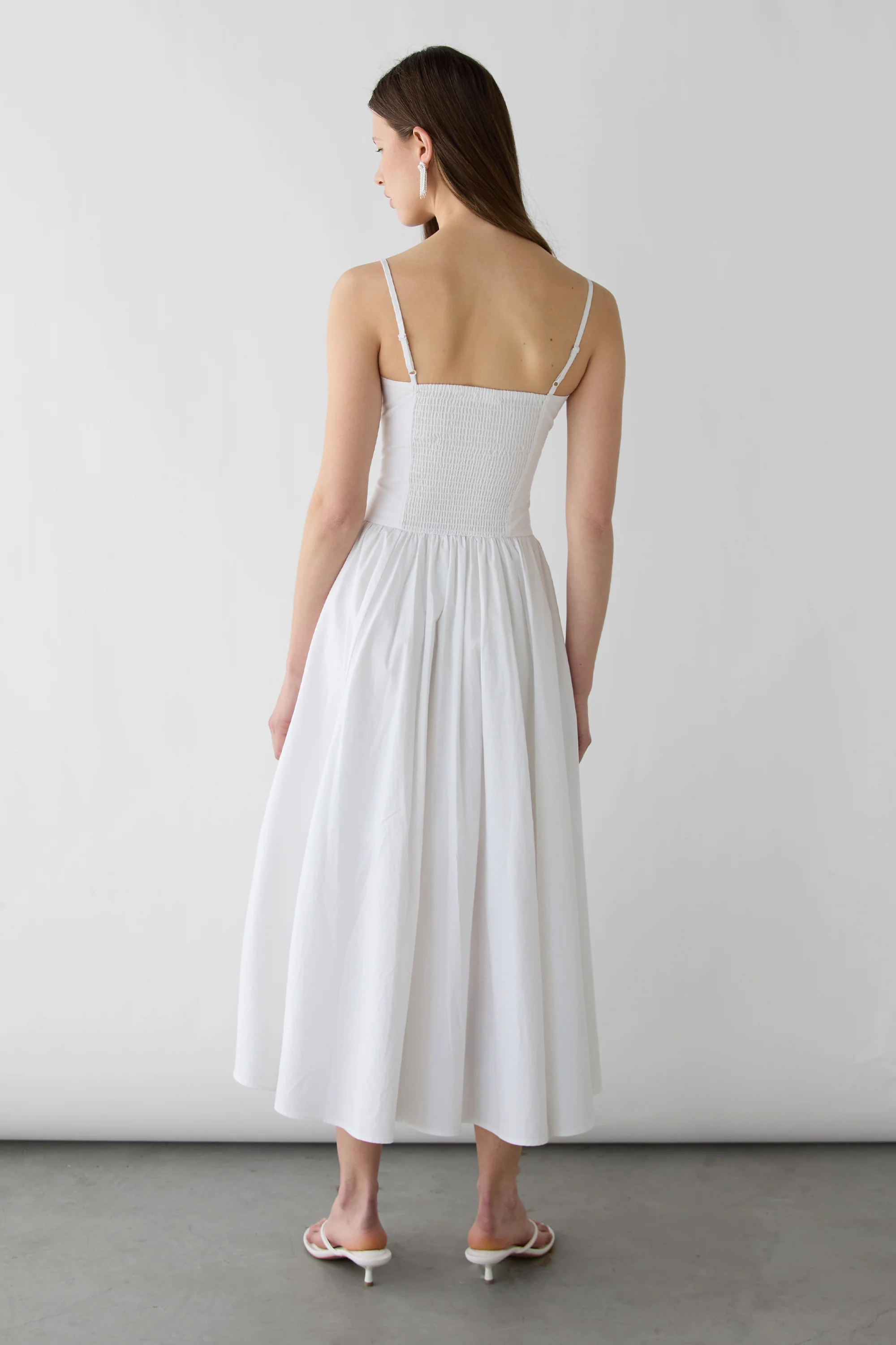 COTTON POPLIN CORSET MIDI DRESS - Image 4