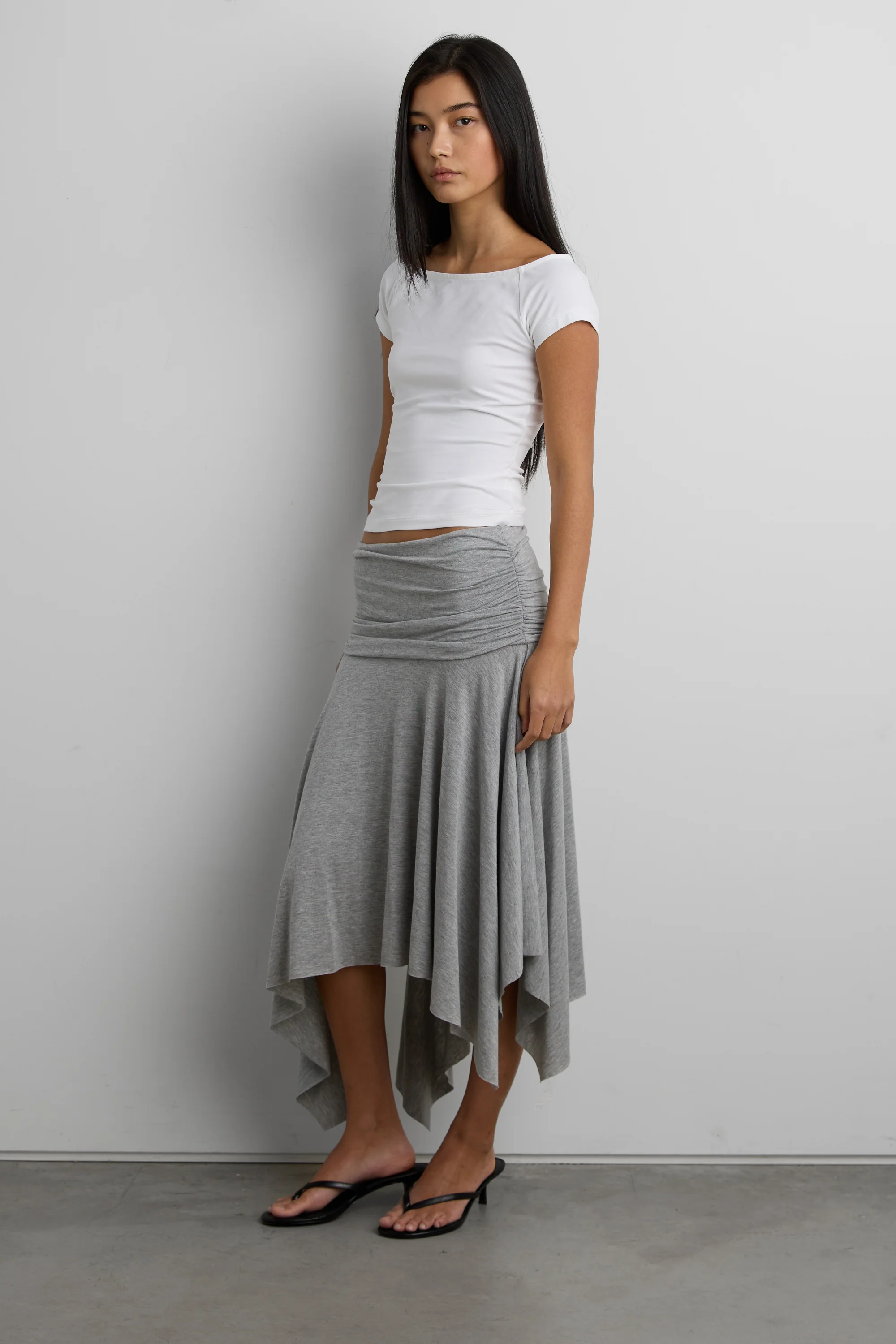 COTTON WIDE NECKLINE TOP - Image 2