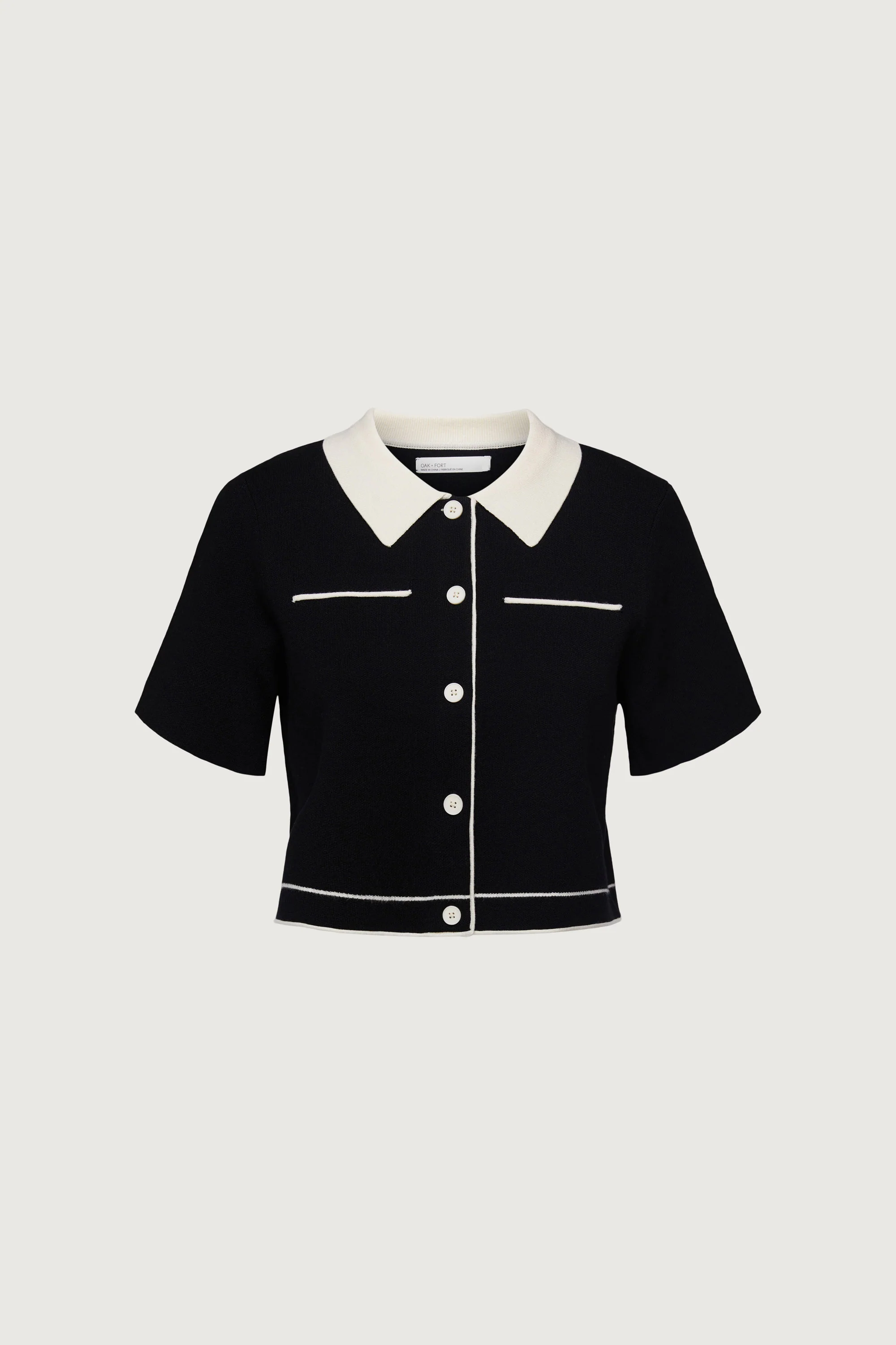 CROPPED KNIT CONTRAST TRIM TOP - Image 5