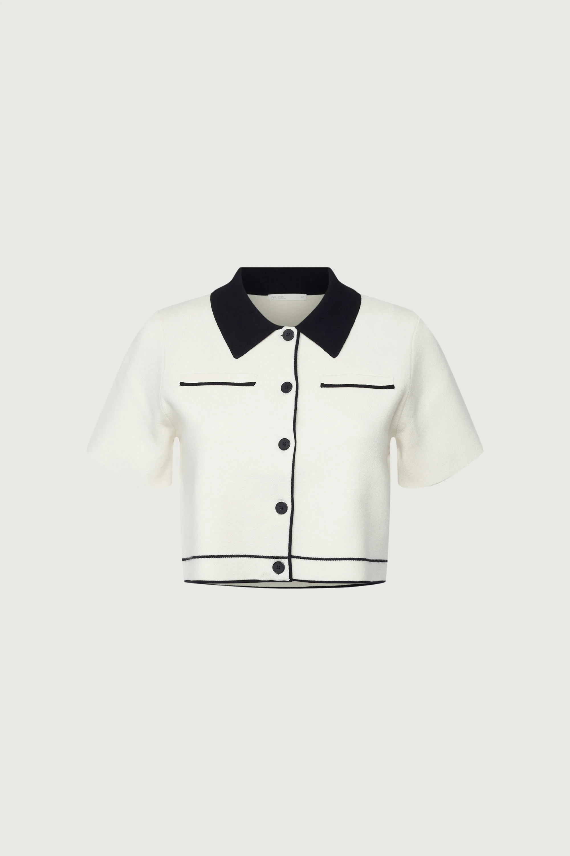 CROPPED KNIT CONTRAST TRIM TOP - Image 9