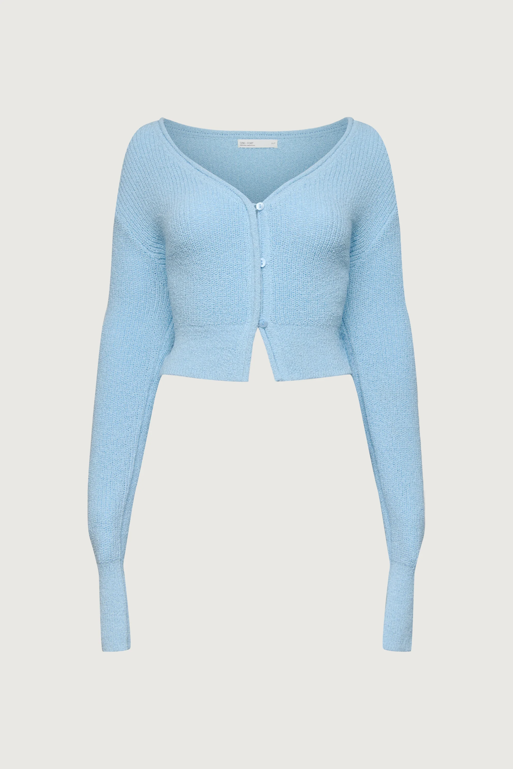 CROPPED LIGHTWEIGHT BUTTON FRONT CARDIGAN - Image 5