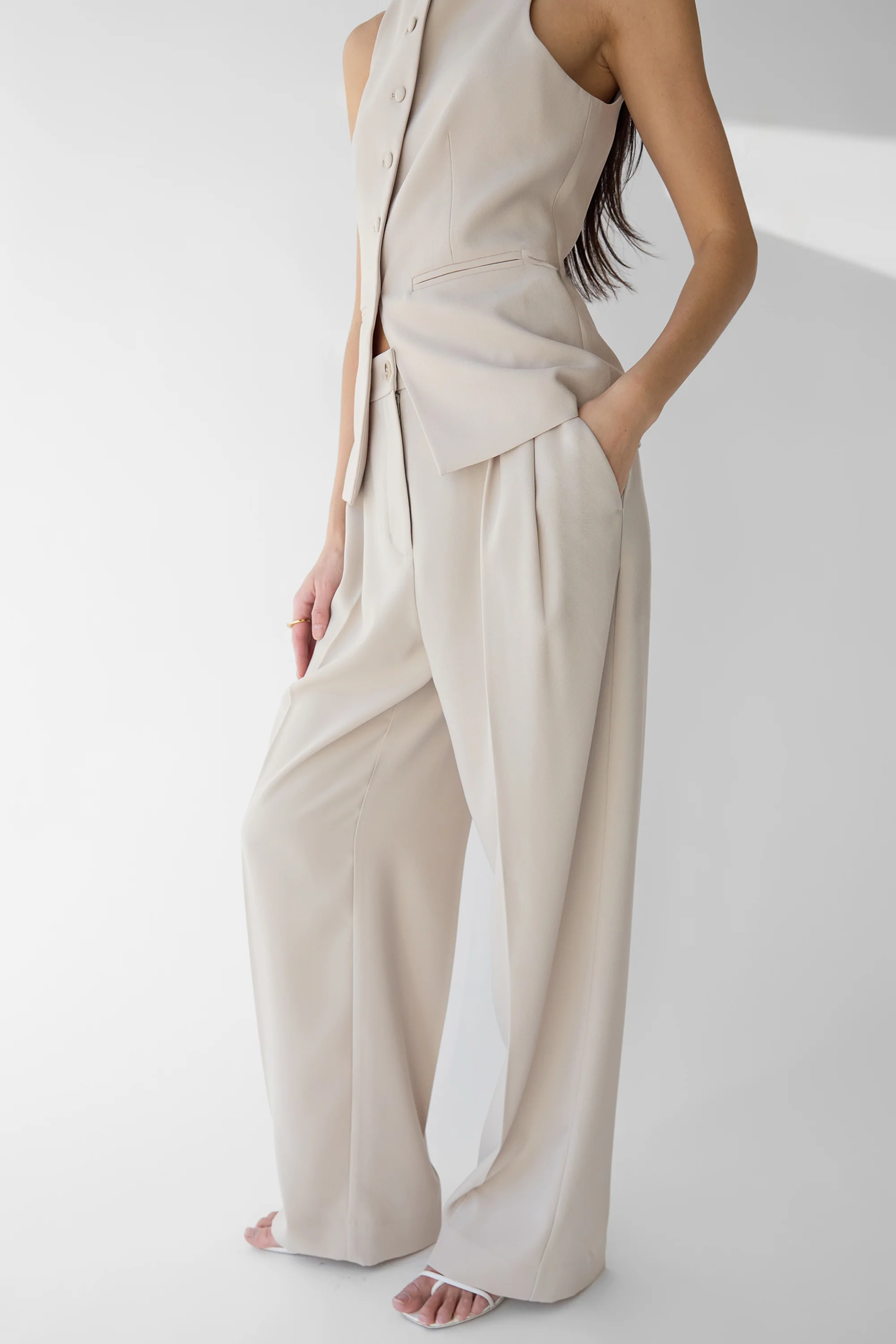 DOUBLE PLEATED WIDE LEG PANT - Image 5