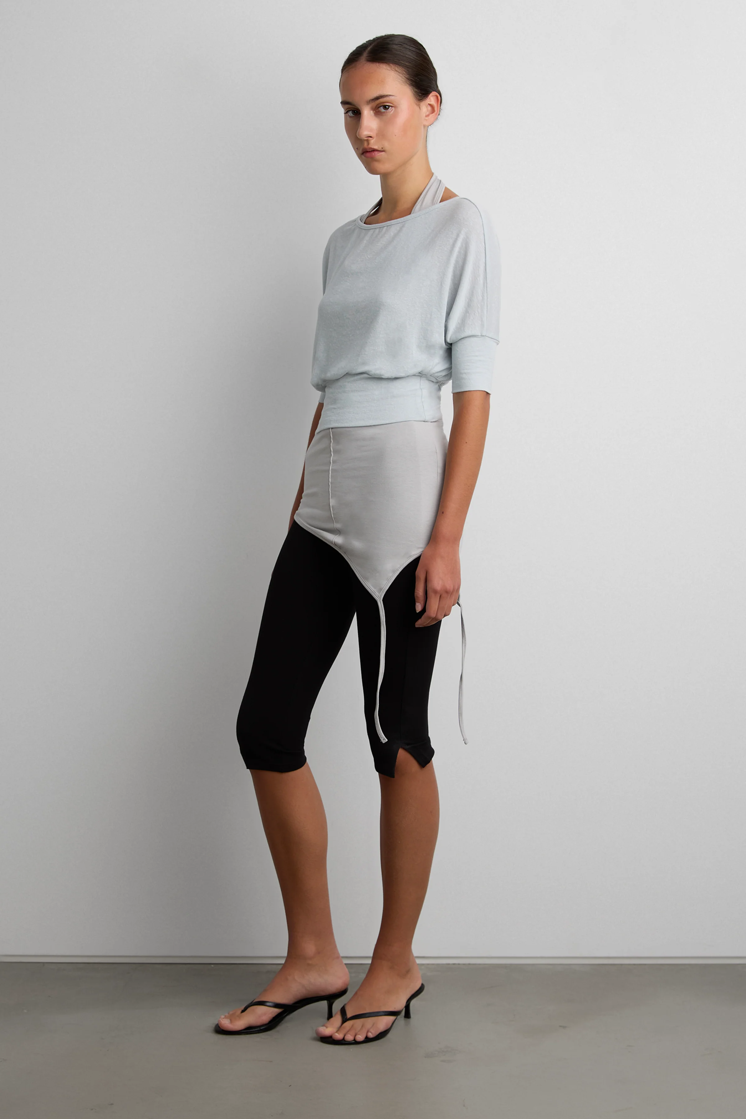 DRAPED OFF-SHOULDER BOAT NECK TOP