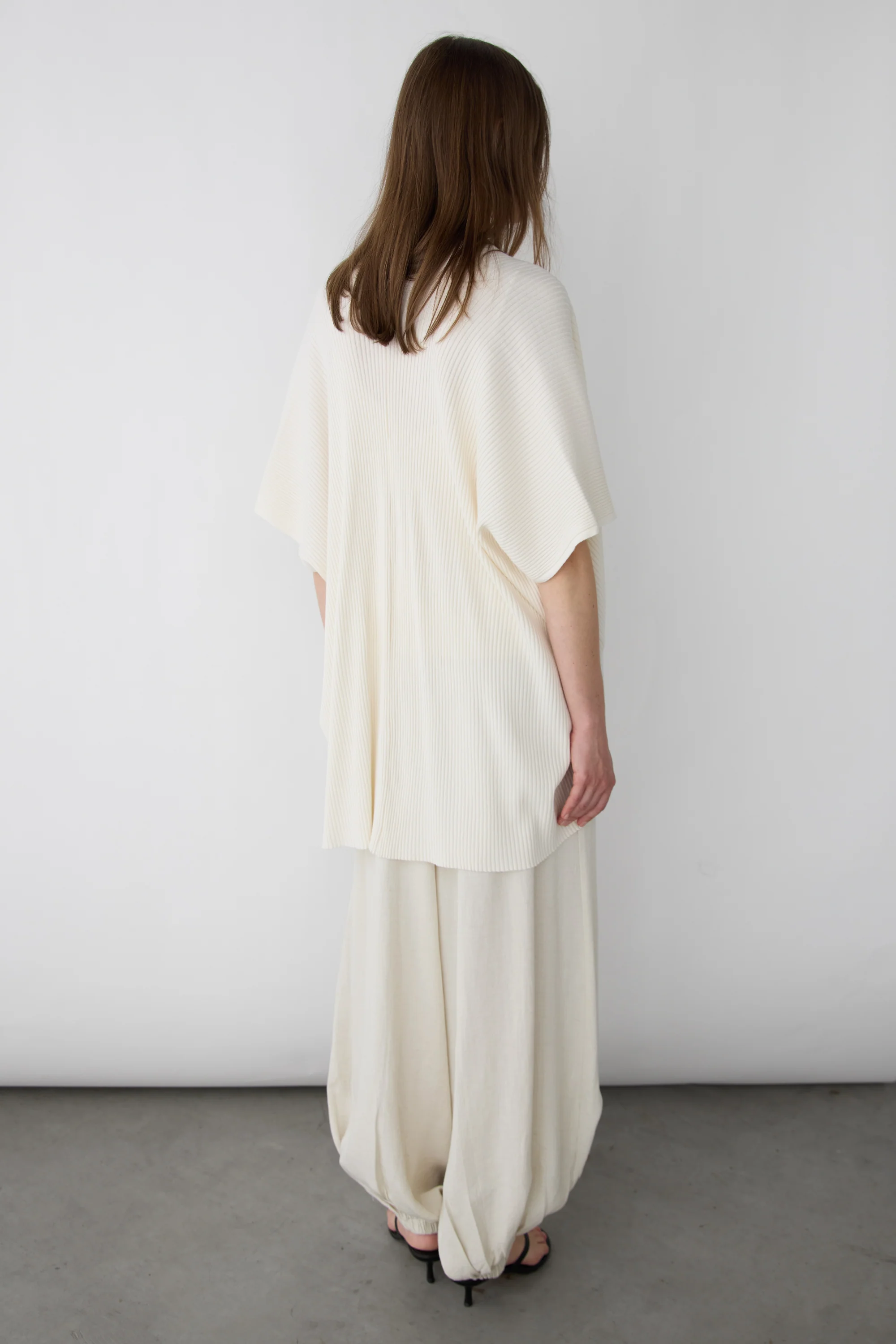 DRAPED OPEN FRONT RIBBED CARDIGAN - Image 3