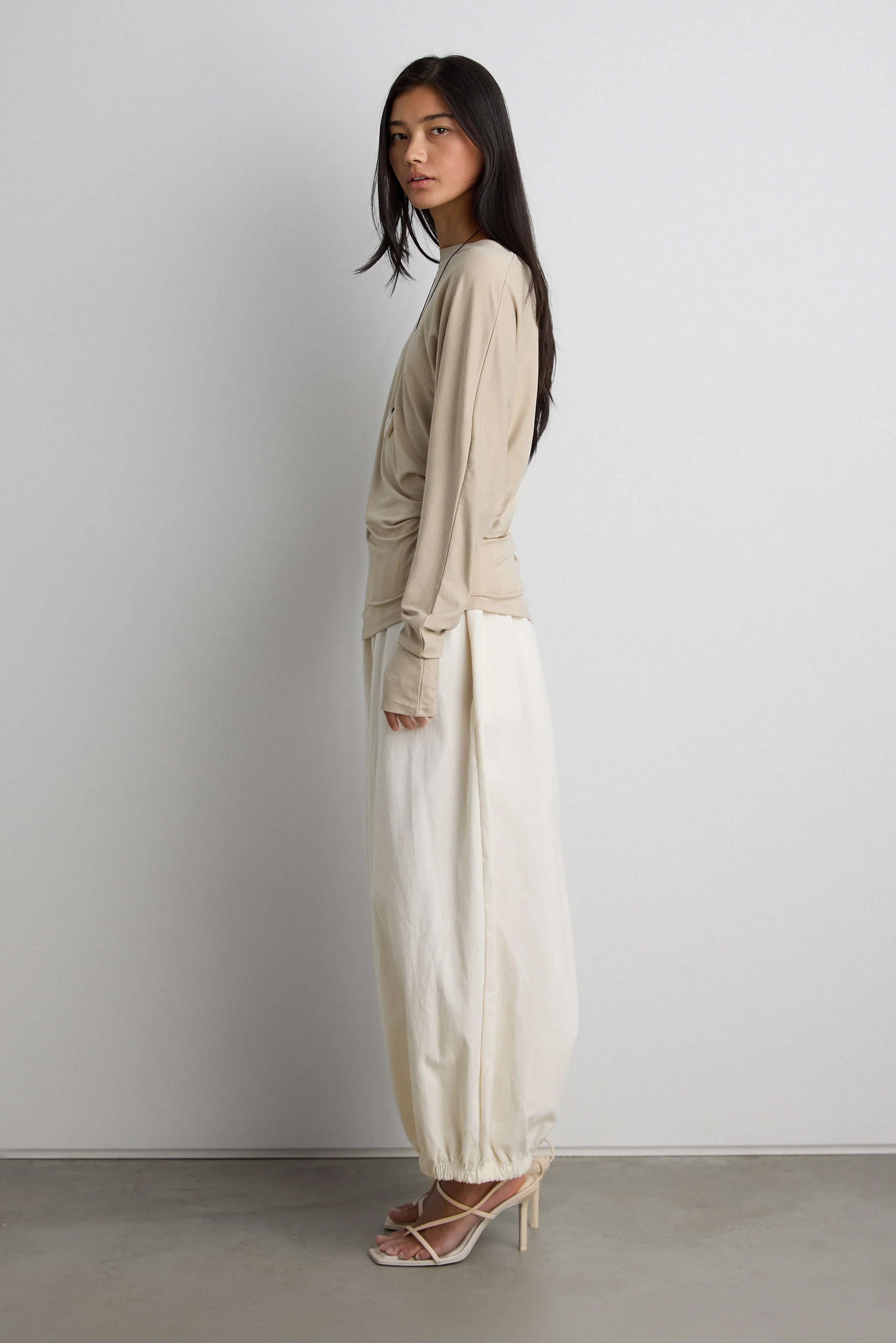 DRAPED SLOUCHY PULLOVER SHIRT - Image 4