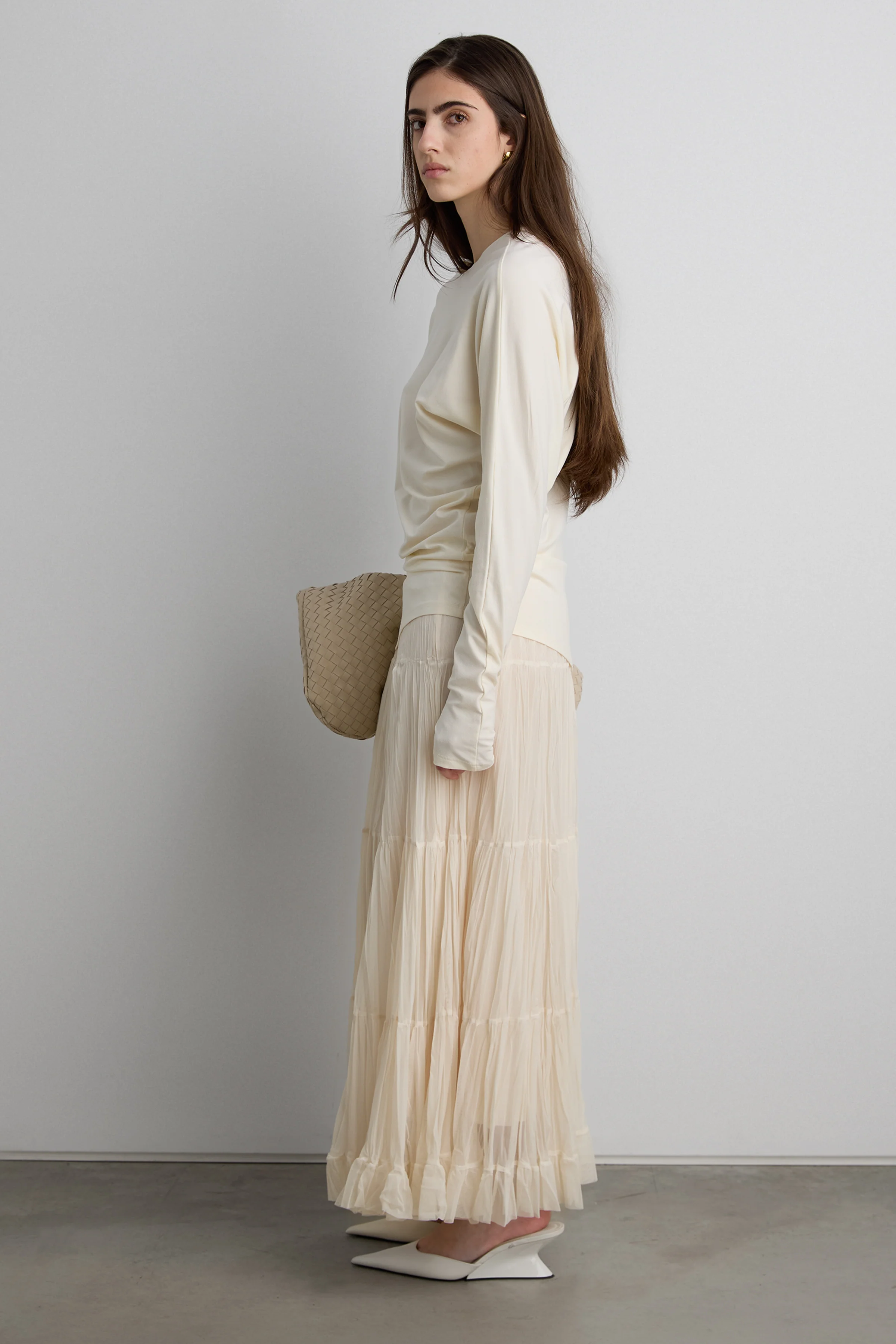 DRAPED SLOUCHY PULLOVER SHIRT - Image 9