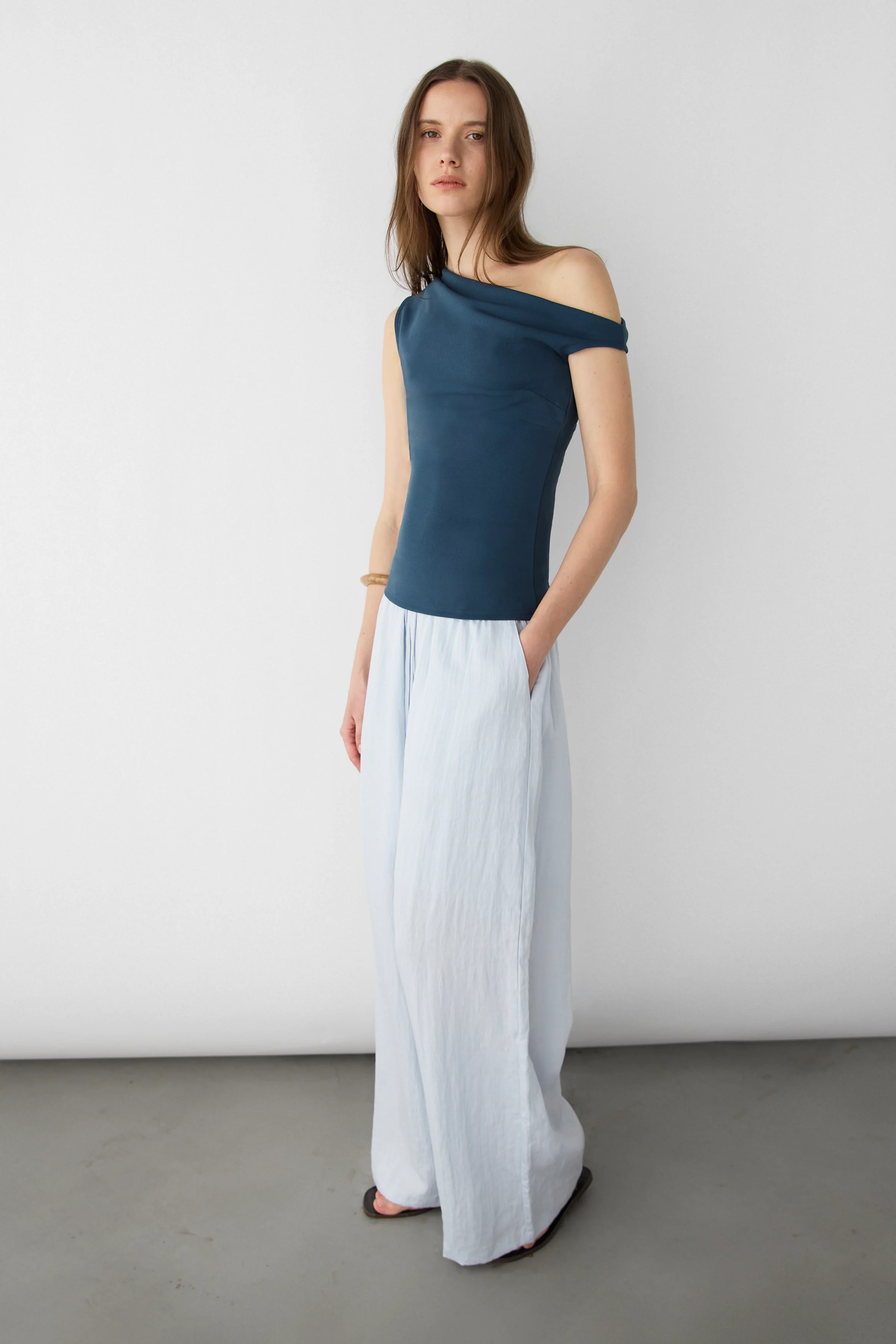 DRAWSTRING WAIST WIDE LEG PANT - Image 2