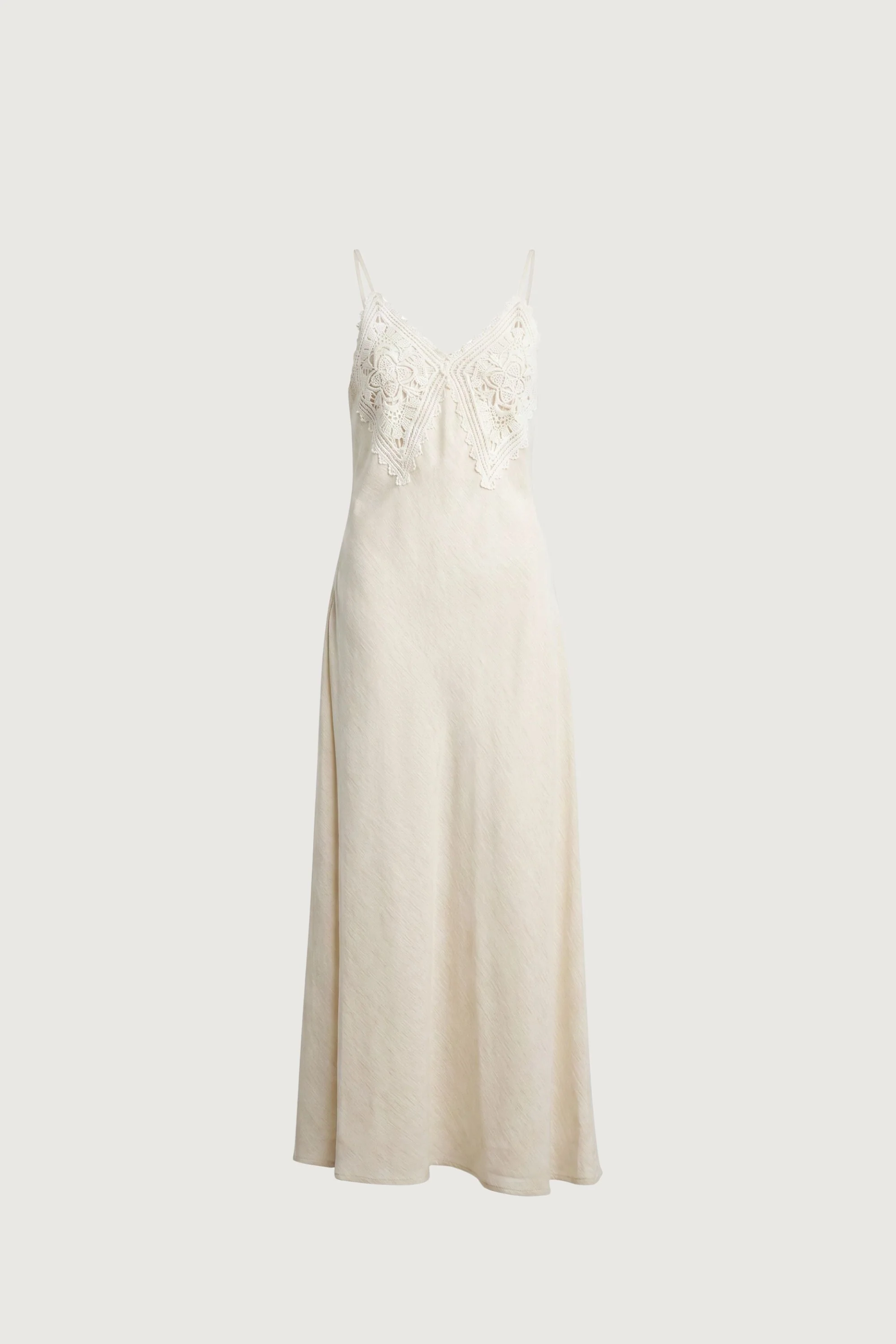 EMBROIDERED LACE SATIN SLIP DRESS - Image 5