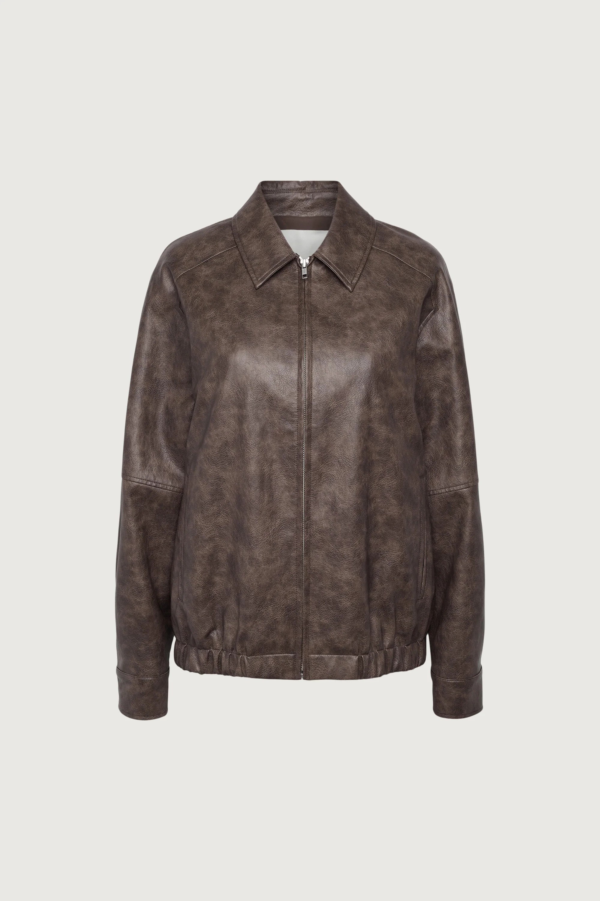 VEGAN LEATHER BOMBER JACKET - Image 12