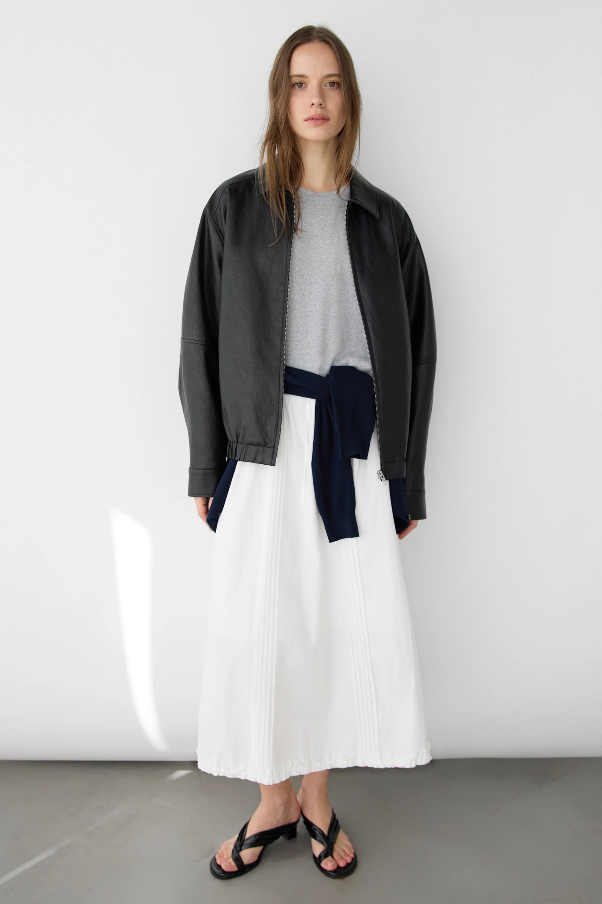 VEGAN LEATHER BOMBER JACKET - Image 3