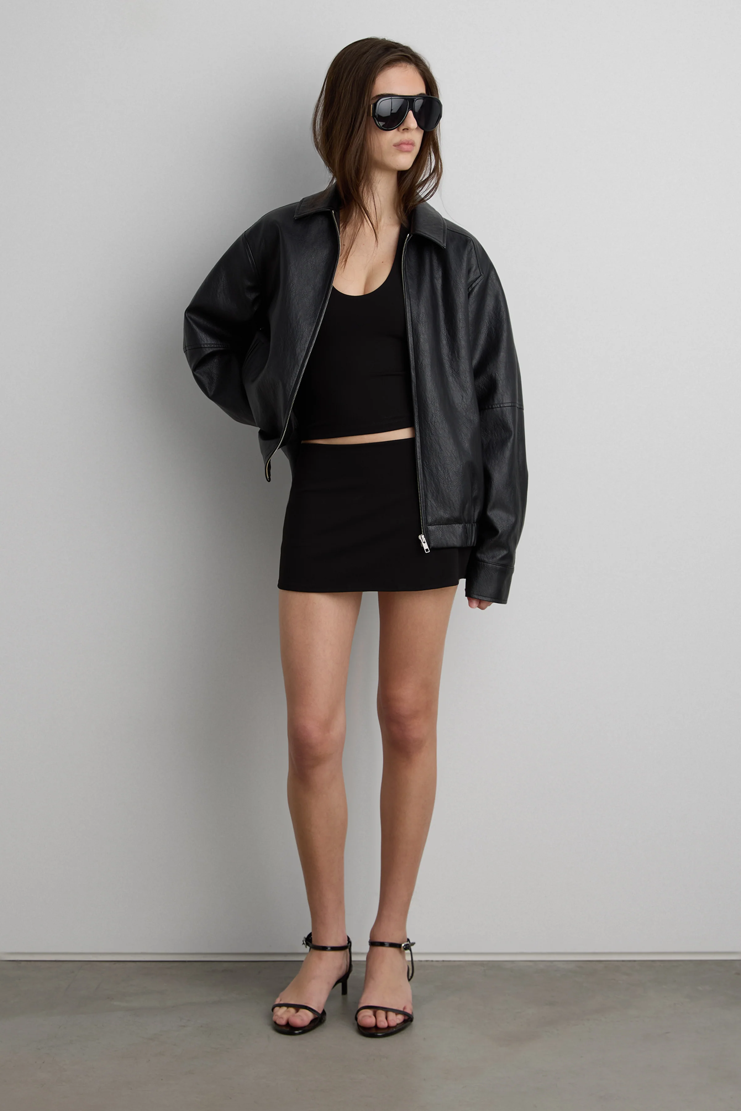 VEGAN LEATHER BOMBER JACKET - Image 8