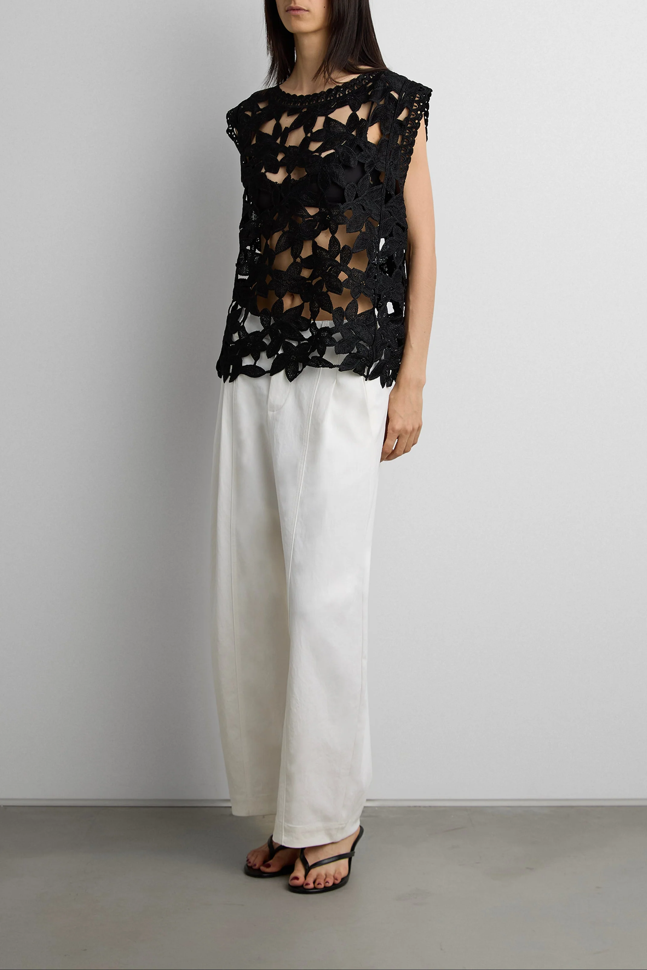 FLORAL GUIPURE LACE WOVEN TOP - Image 2