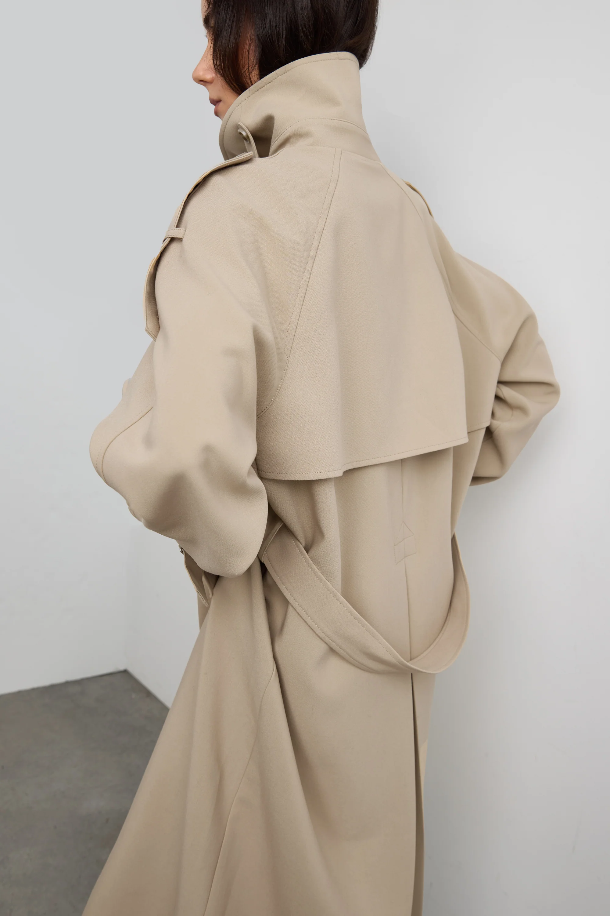 OVERSIZED TRENCH COAT WITH FUNNEL NECK - Image 12