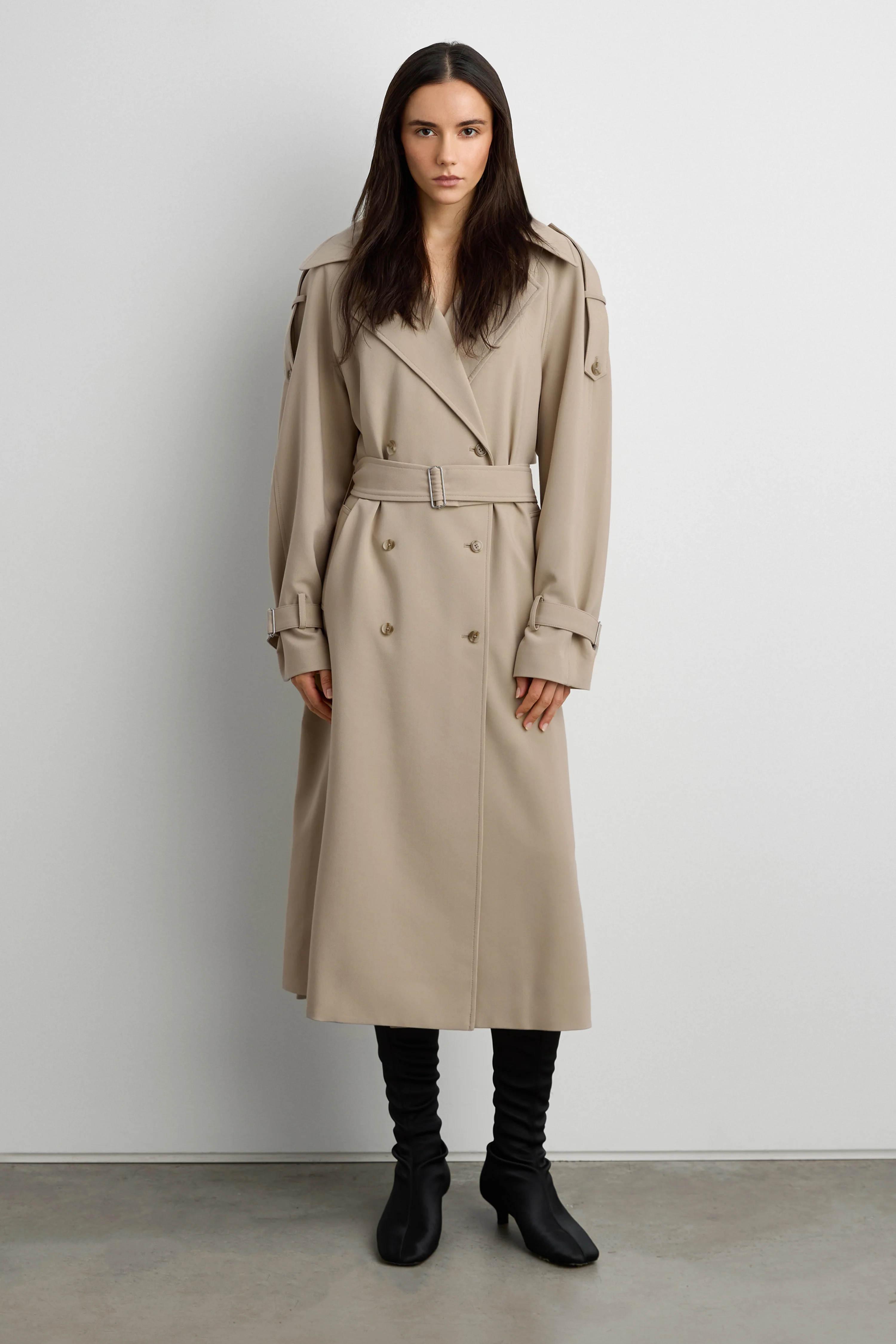 OVERSIZED TRENCH COAT WITH FUNNEL NECK - Image 13