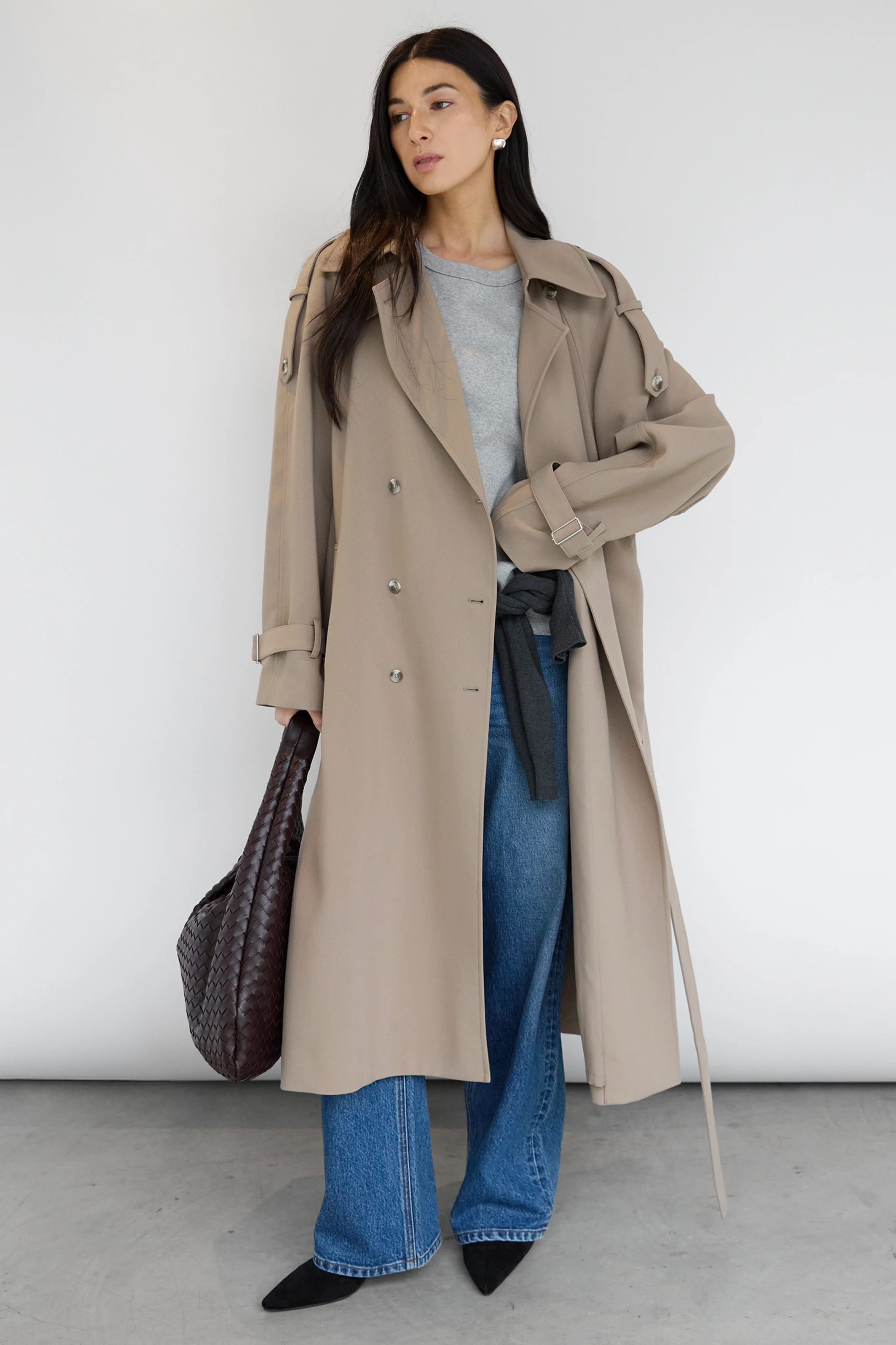 OVERSIZED TRENCH COAT WITH FUNNEL NECK - Image 15