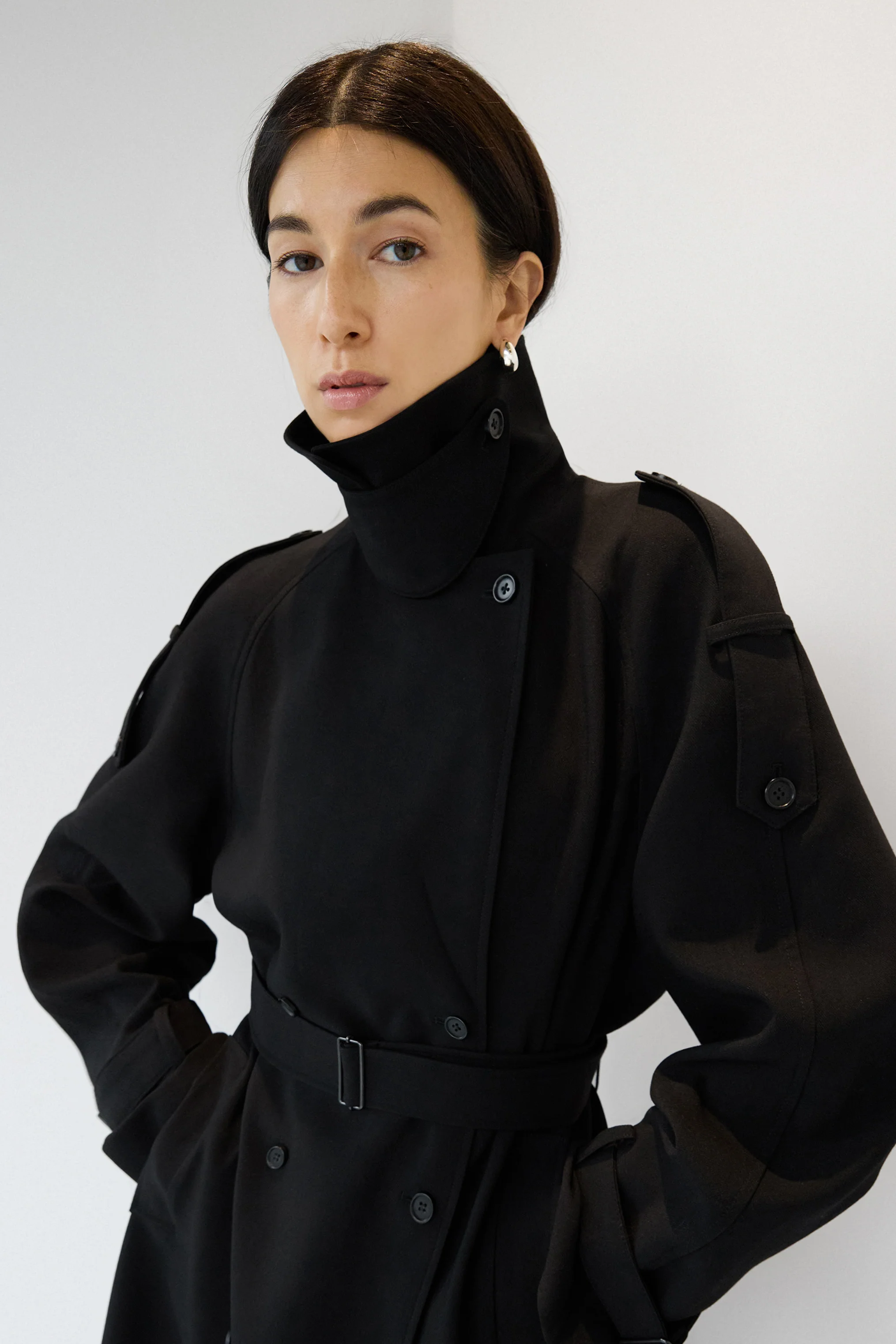 OVERSIZED TRENCH COAT WITH FUNNEL NECK - Image 5