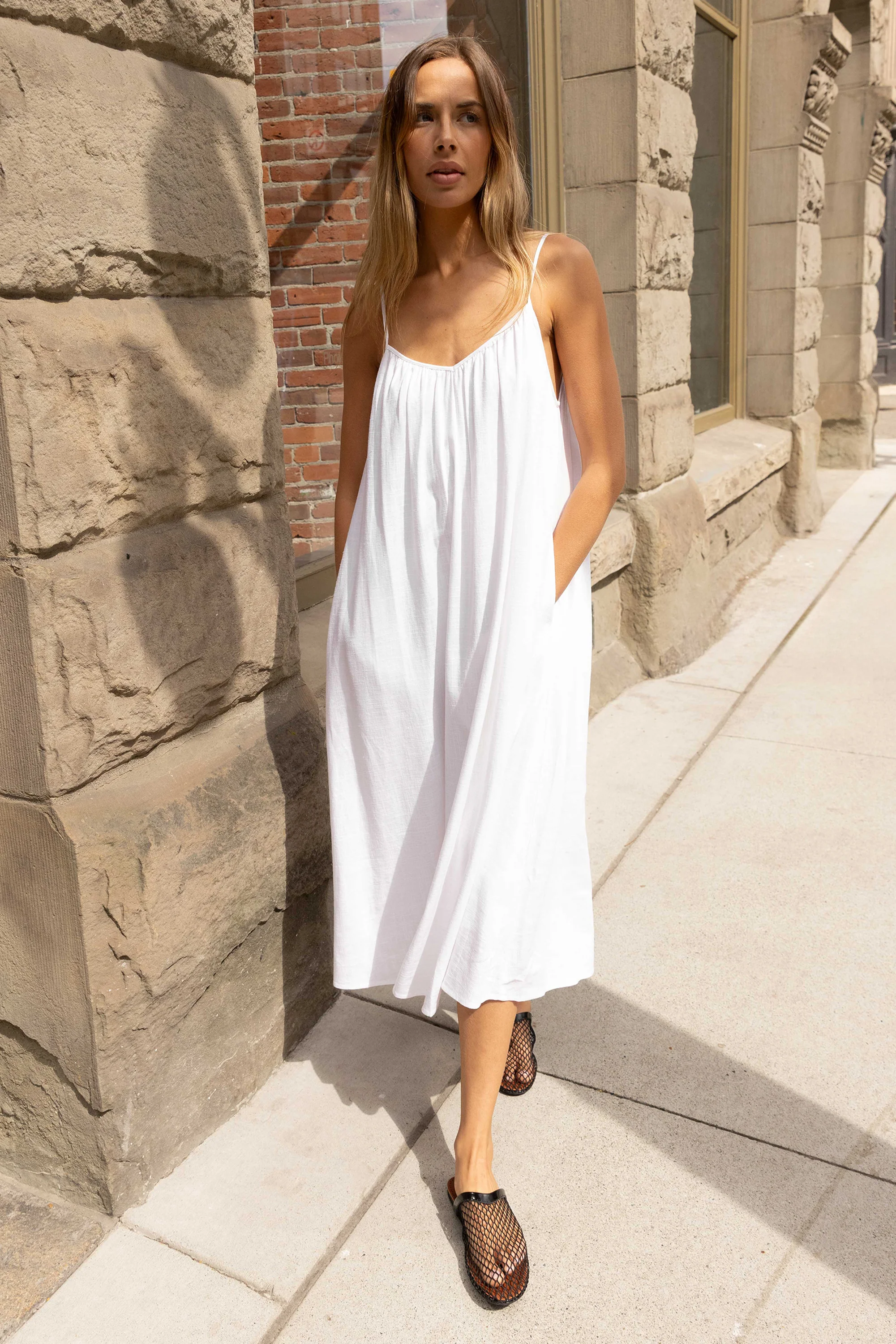 GATHERED NECKLINE MAXI DRESS - Image 3