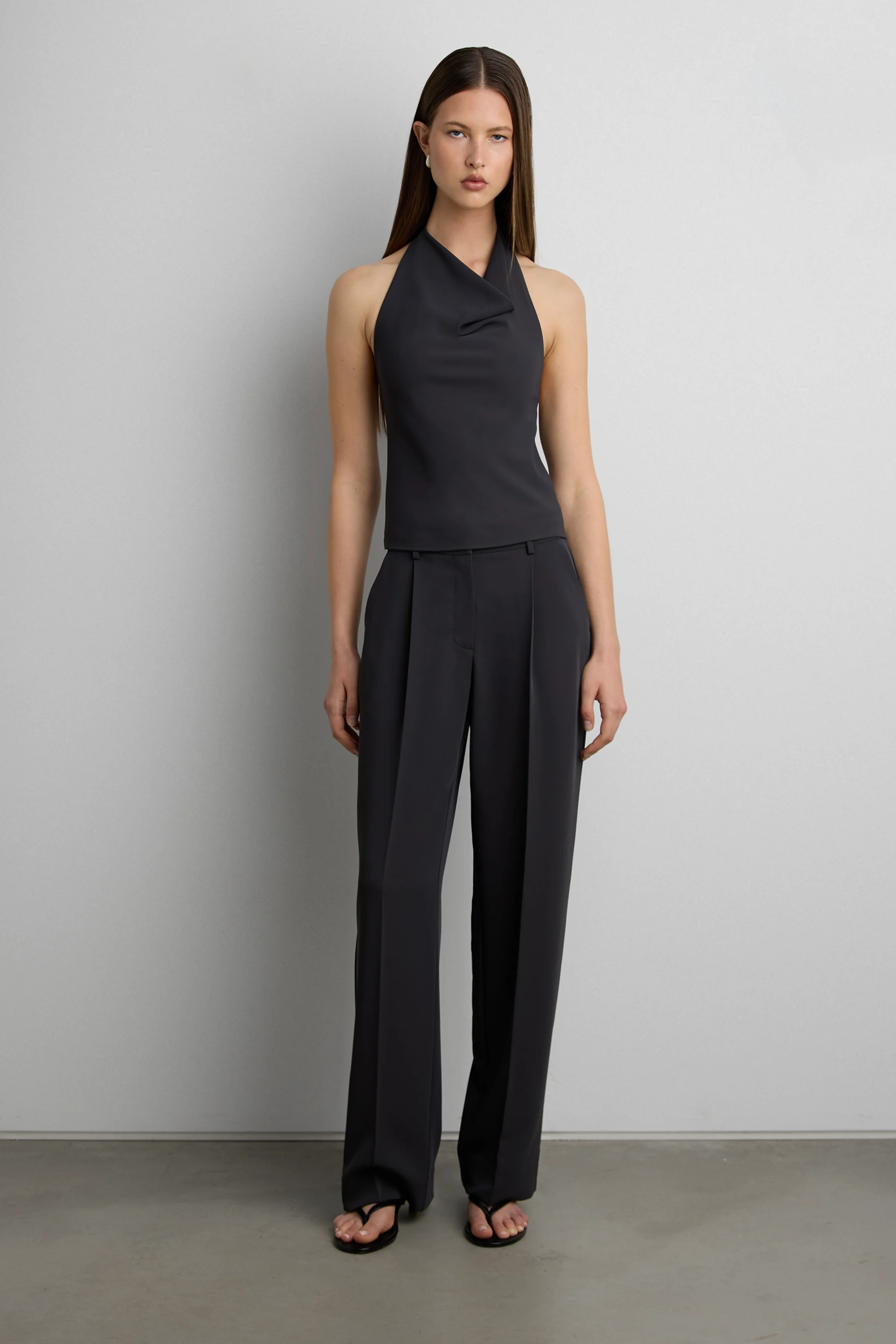 HALTER COWL NECK TOP