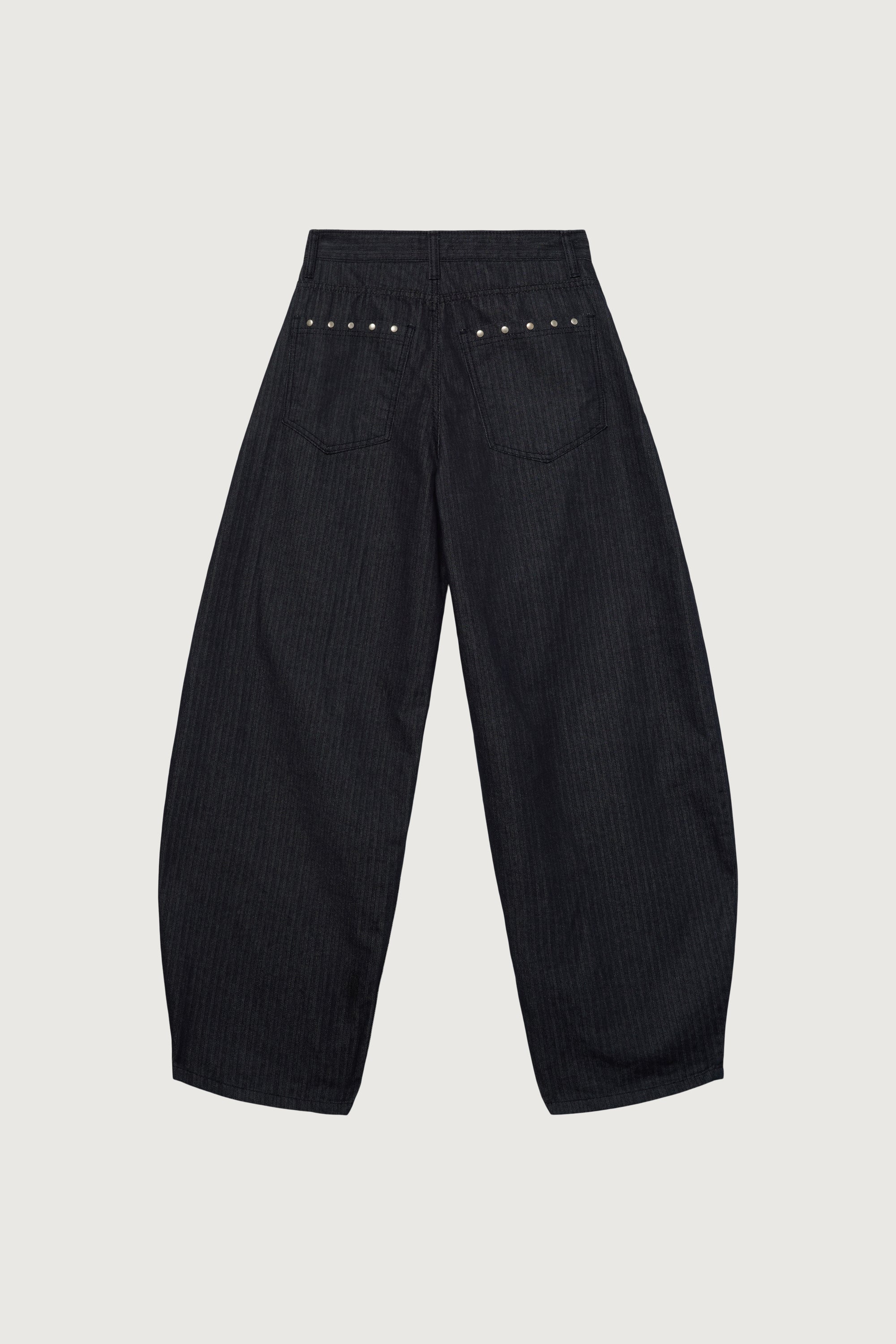 HERRINGBONE STUDDED BARREL JEAN - Image 6