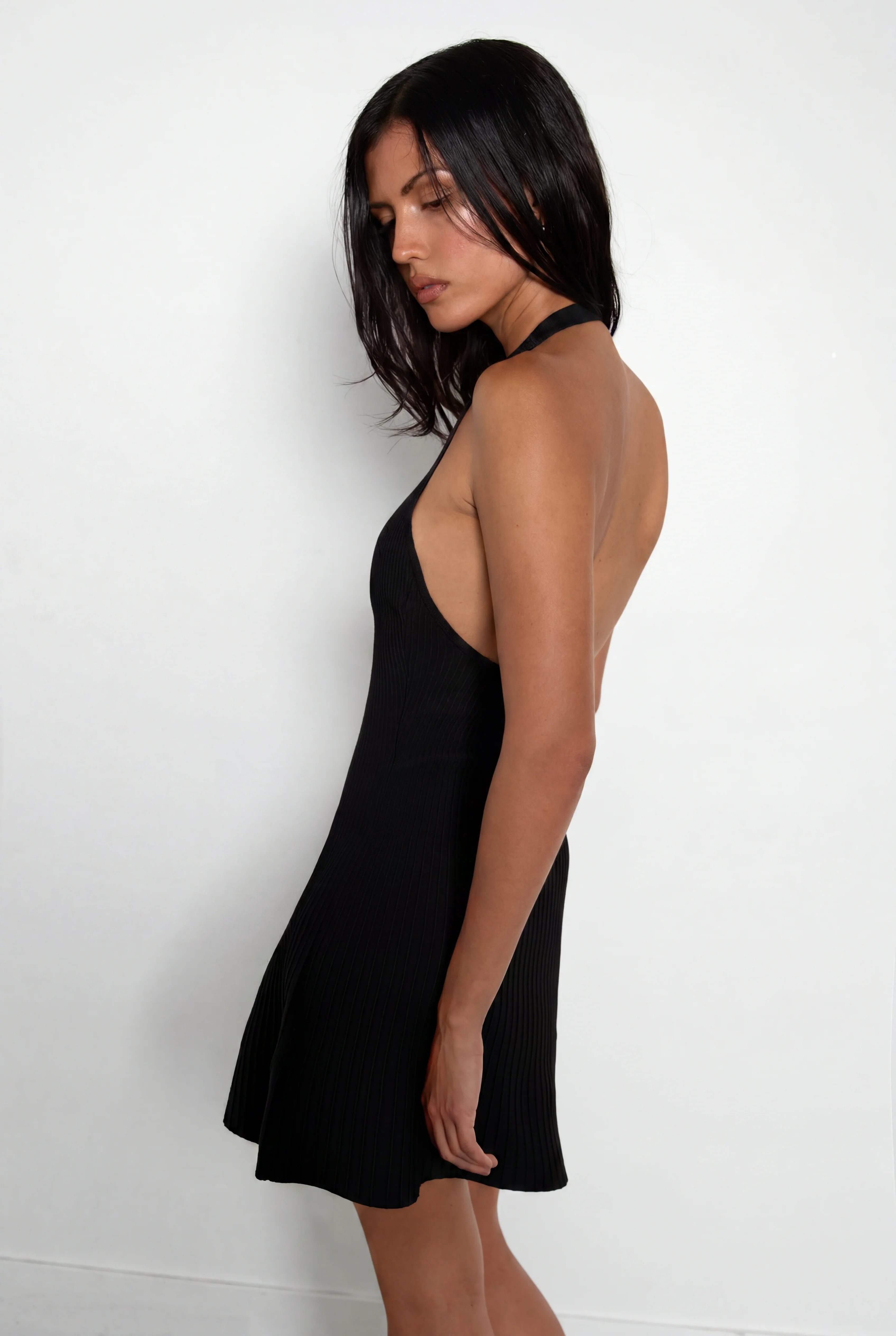 KNIT HALTER NECK MINI DRESS - Image 2