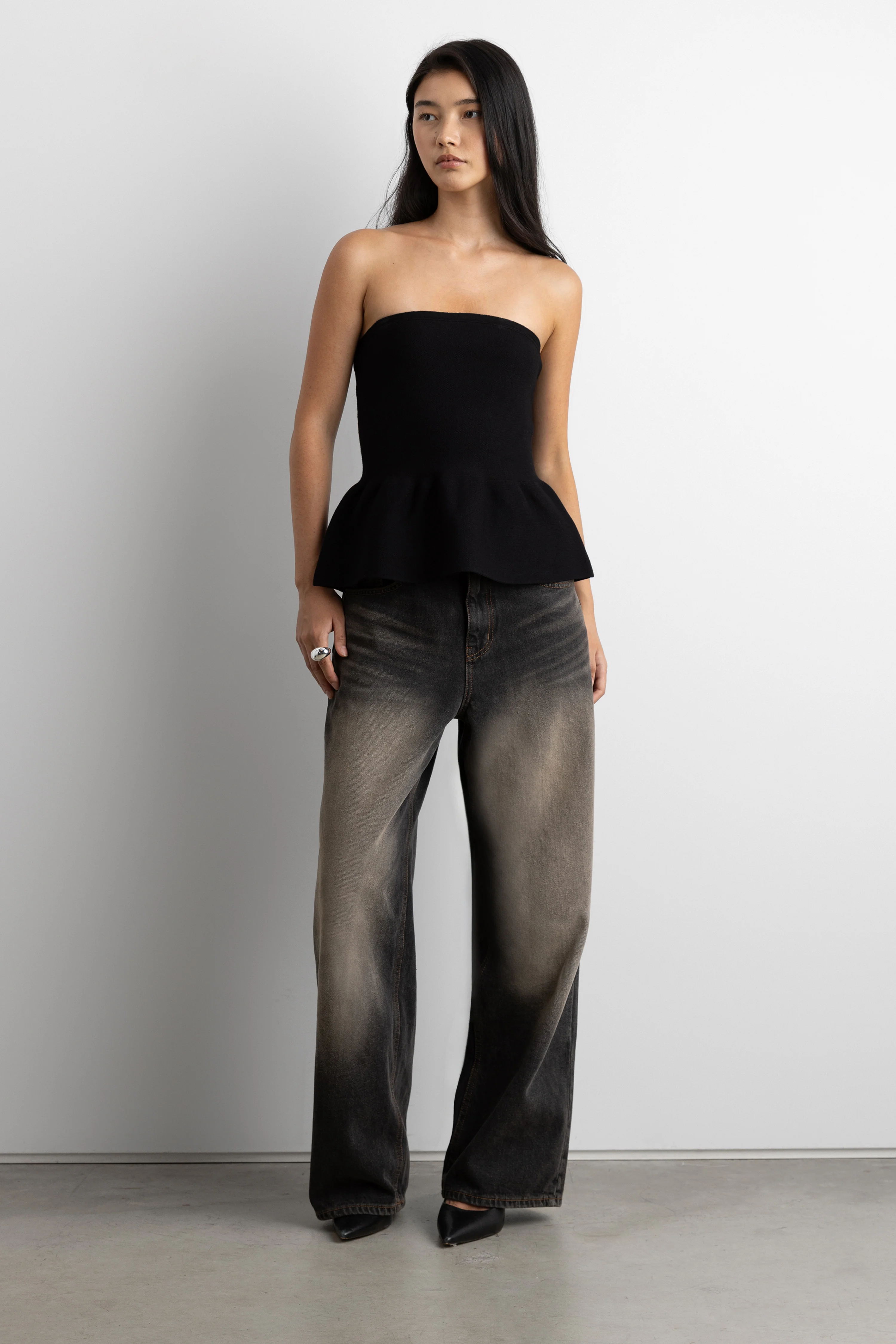 KNIT PEPLUM TUBE TOP - Image 9